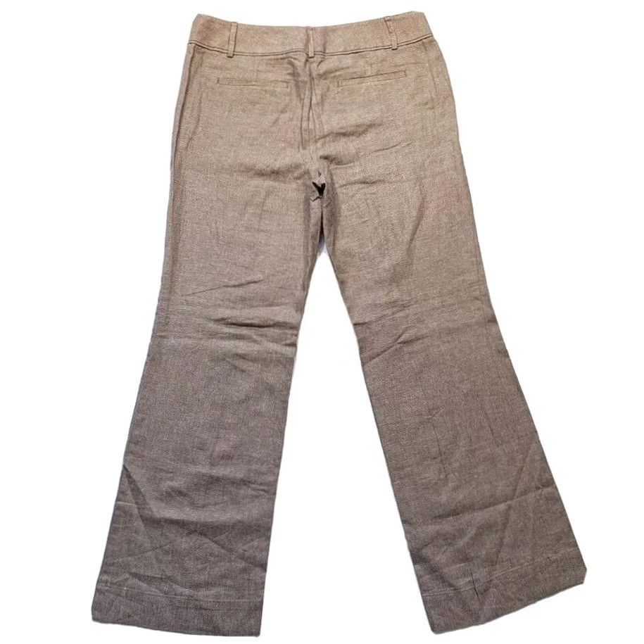 Ann Taylor Ann Taylor Loft Marisa Trouser Dress Pants Womens 12 Linen Rayon Straight NWT Brown Heather Casual Workwear Dress Pants Womens 12 Mens Women Size 34" / US 12 / IT 48 - 2 Thumbnail