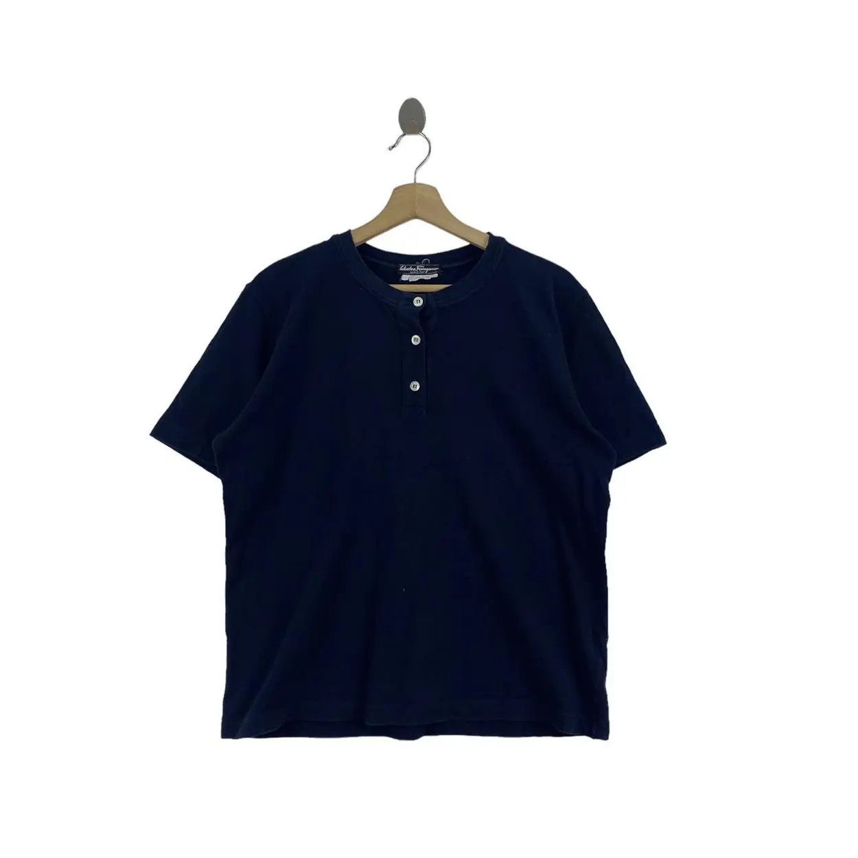 Salvatore Ferragamo Vtg SALVATORE FERRAGAMO Made In ITALY Henley Tee Shirt Size US M / EU 48-50 / 2 - 3 Thumbnail