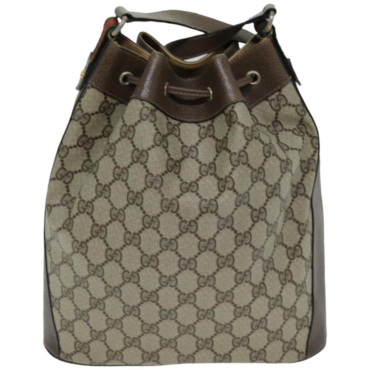 Gucci GUCCI Web Sherry Line GG Supreme Shoulder Bag Beige Red 41 Size ONE SIZE - 2 Thumbnail