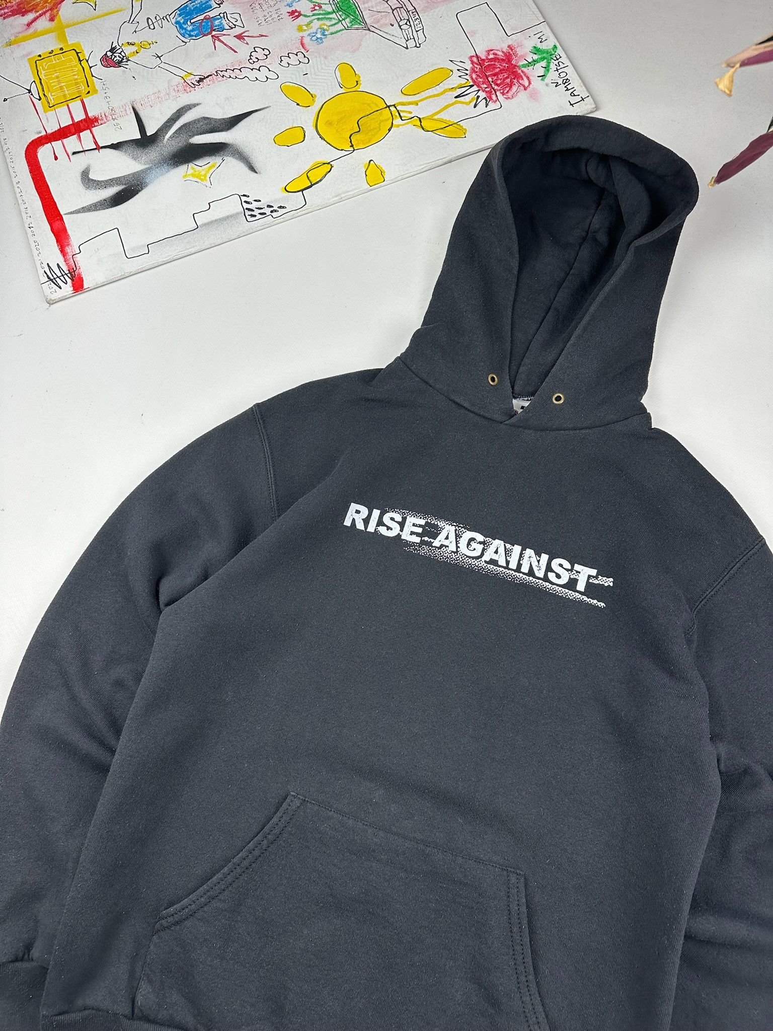 Band Tees Vintage Y2K Rise Against sun faded hoodie back print Size US S / EU 44-46 / 1 - 4 Thumbnail