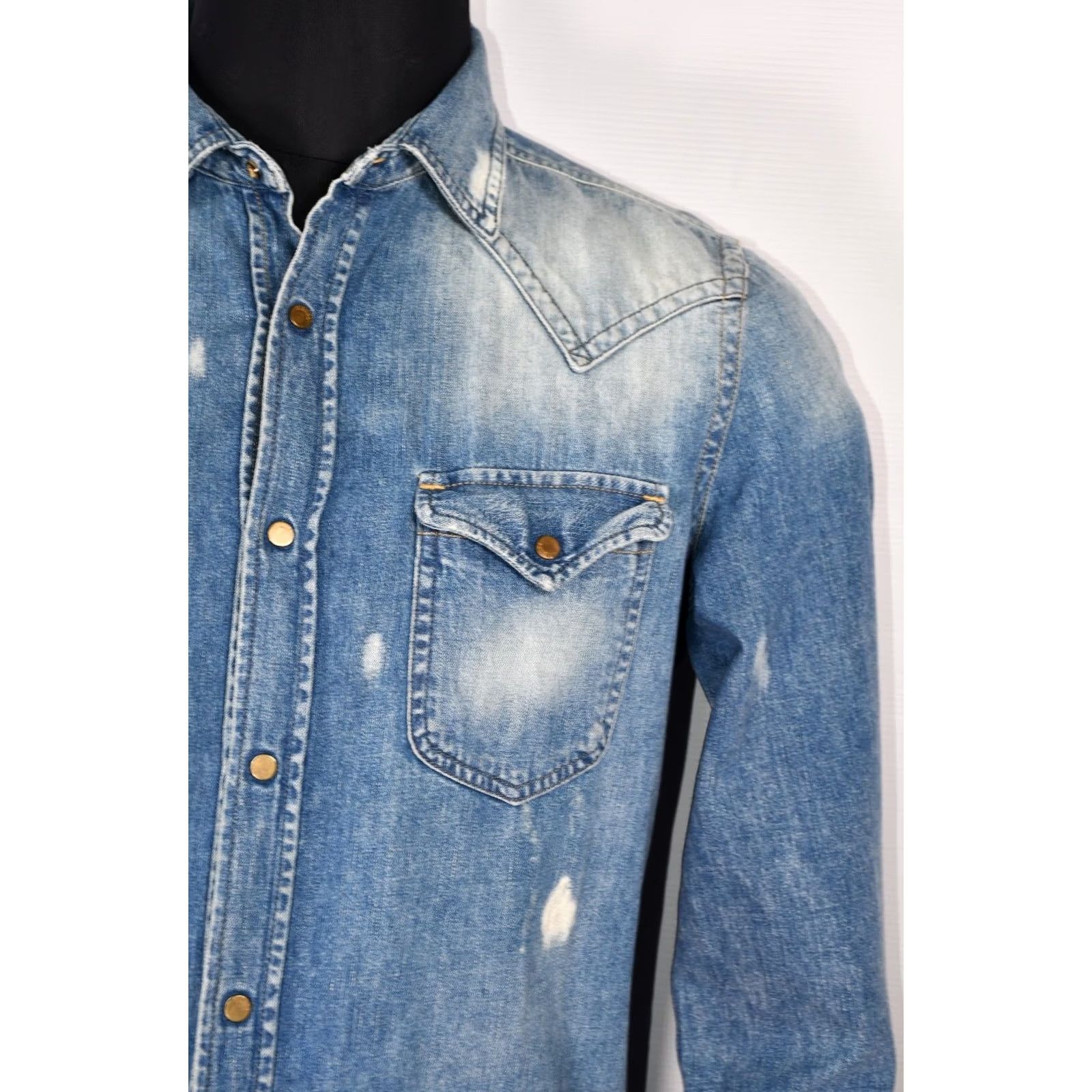 Diesel Diesel Shirt Western Denim Snap Men's M Blue 100% Cotton Regular Size M Mens Vintage No Size US M / EU 48-50 / 2 - 7 Thumbnail