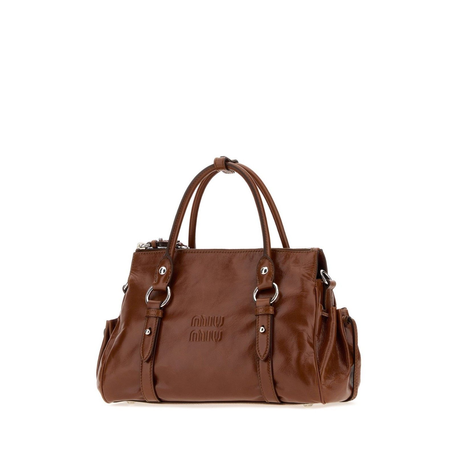 Miu Miu MIU MIU $3100 Glossy Leather Palisander Leather Handbag New Size ONE SIZE - 2 Thumbnail