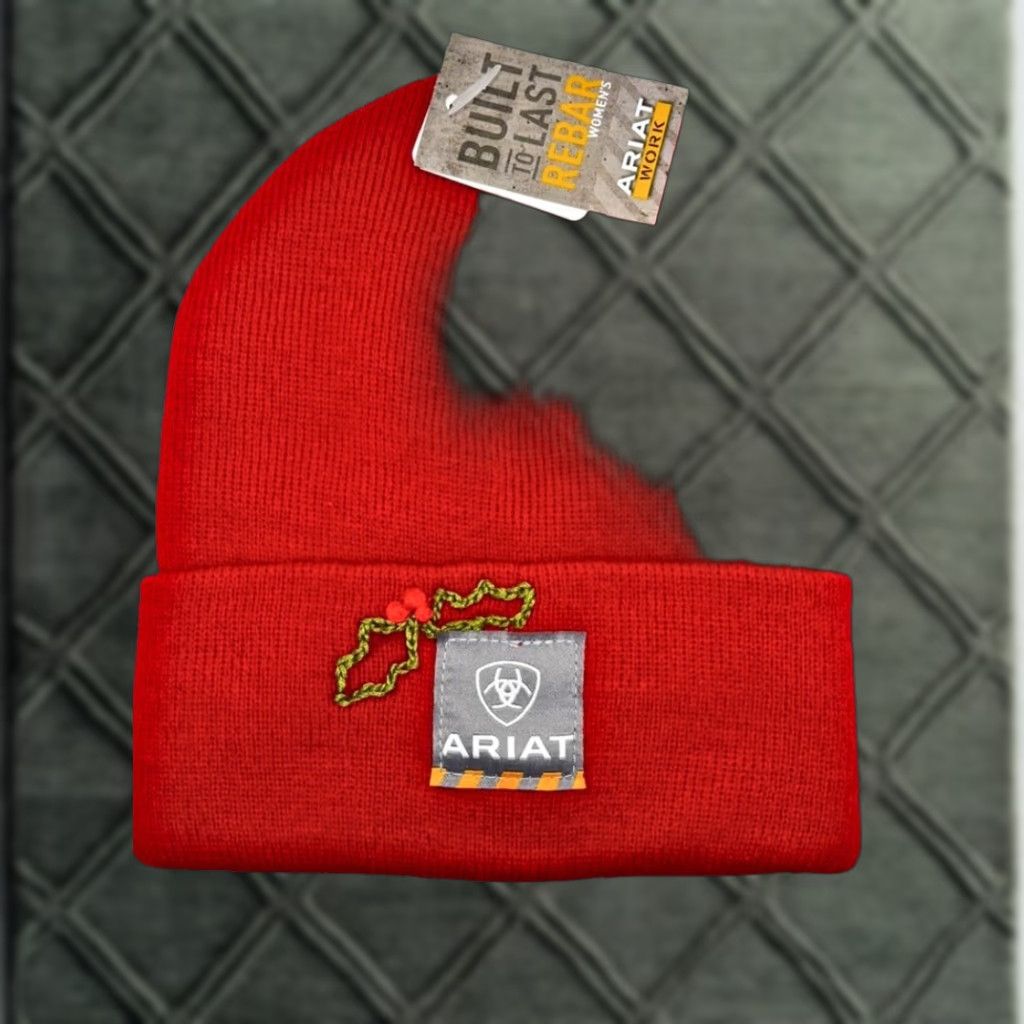 Ariat Ariat Beanie Women’s Rebar Christmas Embroidered 3M Thinsulate Stretch Elite NWT Red One Size Size ONE SIZE - 1 Thumbnail