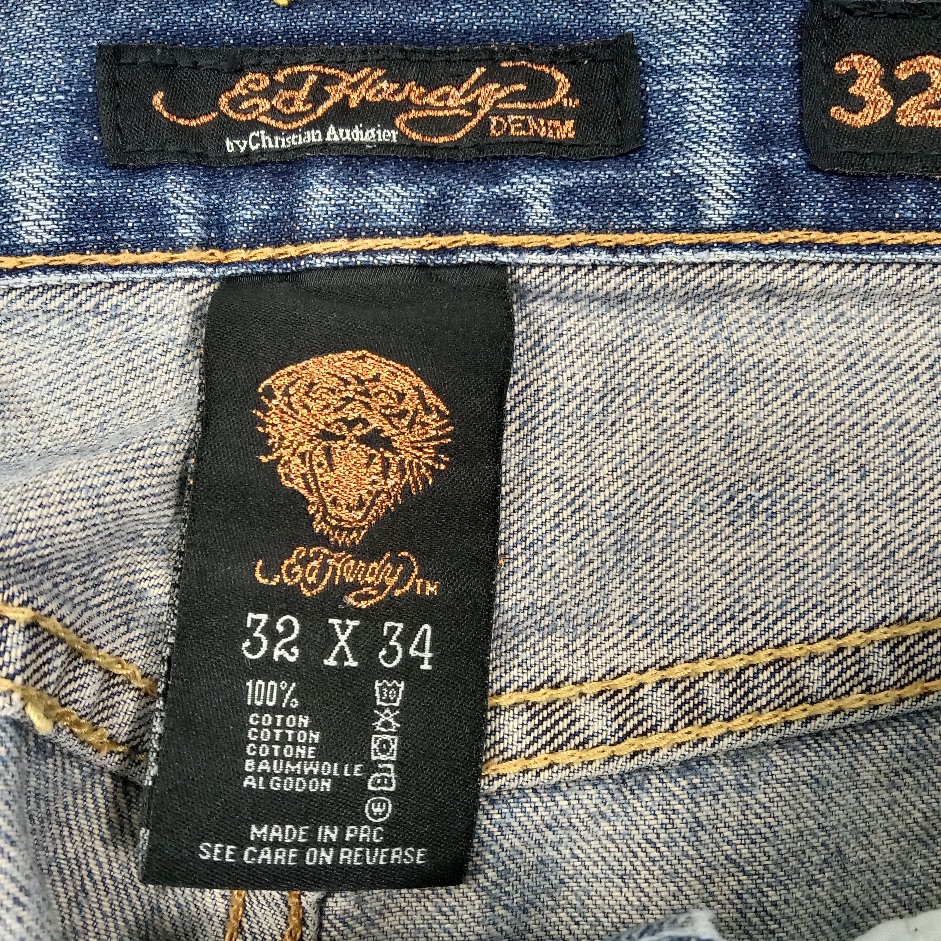 Ed Hardy Ed Hardy by Christian Audiguer Designer Denim Jeans C258N3 Size US 32 / EU 48 - 10 Thumbnail