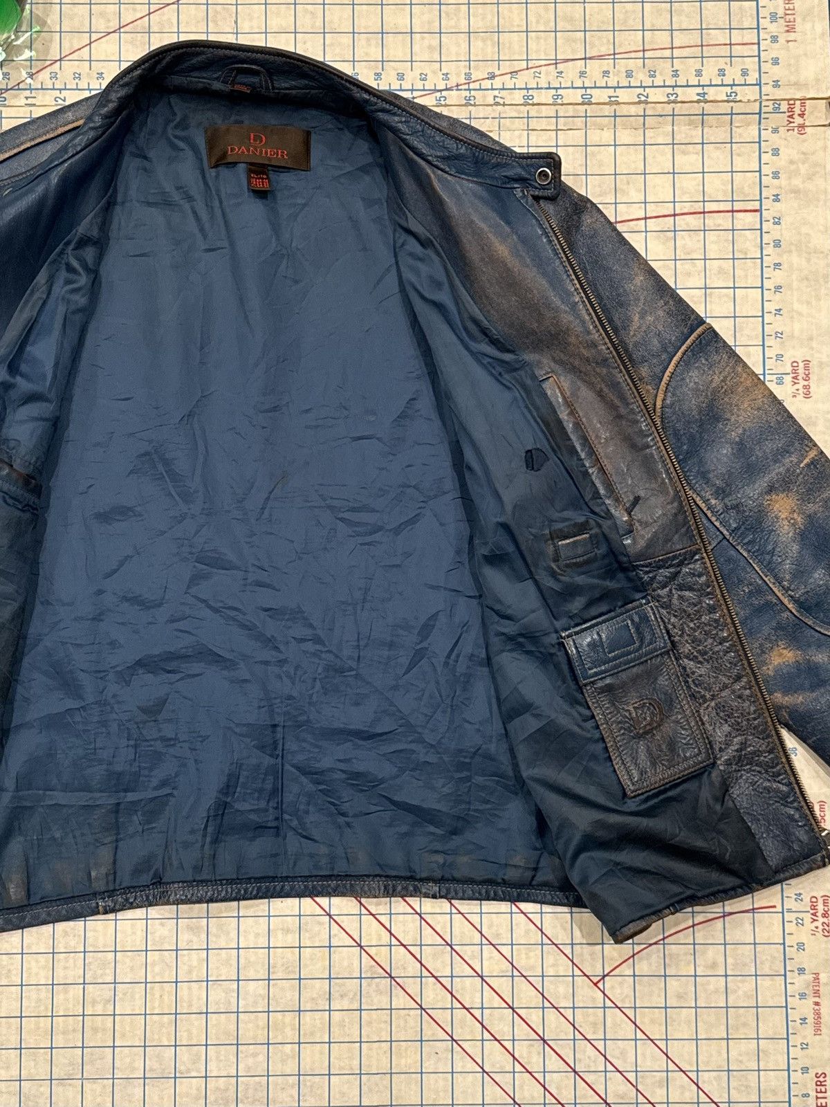 Danier Vintage Danier Cafe Racer Style Leather Jacket Cracking Blue Size US XL / EU 56 / 4 - 7 Thumbnail