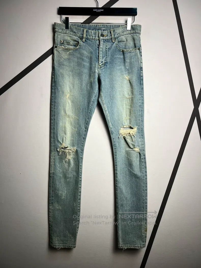Saint Laurent Paris Saint Laurent Paris Double Knee Destroyed Jeans Size US 30 / EU 46 - 1 Thumbnail