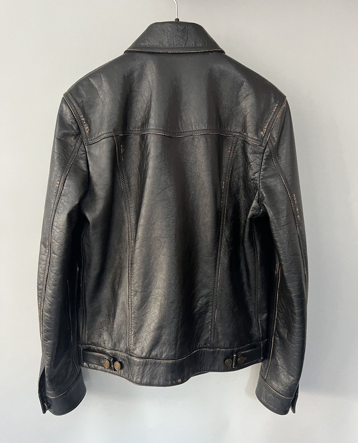 Saint Laurent Paris $4.3k Denim Style Aged Leather Trucker Jackets Size US M / EU 48-50 / 2 - 2 Thumbnail