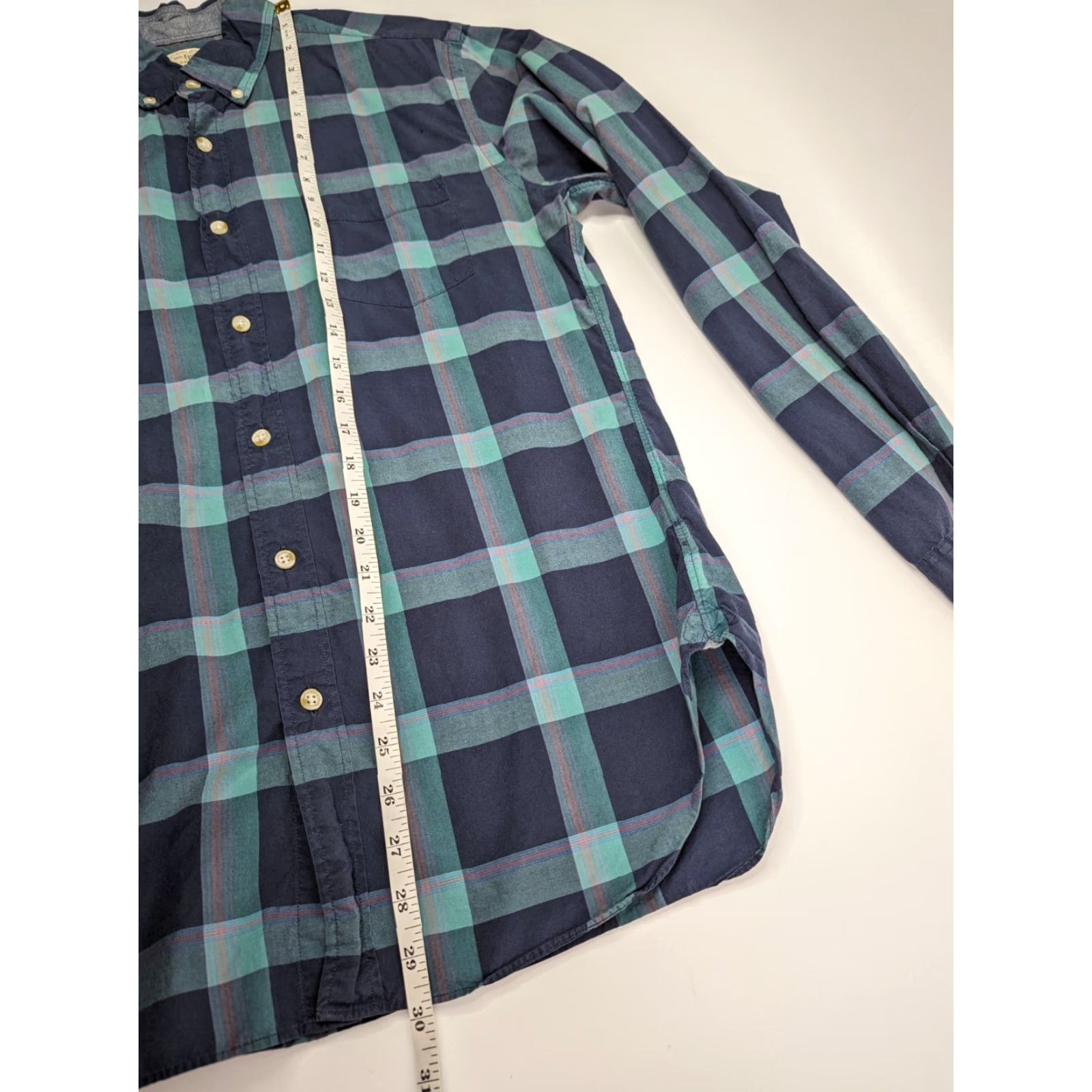 J.Crew VINTAGE J Crew Button Front Shirt Mens M Green White Plaid Long Sleeve 2-Ply Cotton Size US M / EU 48-50 / 2 - 4 Thumbnail