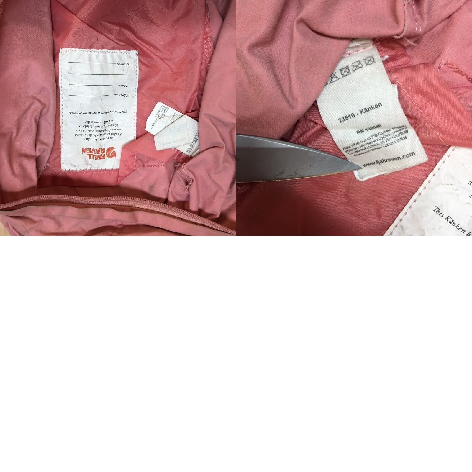 Vintage Fjällräven Kanken Backpack Pink Mini Womens Adults 23510 Size ONE SIZE - 8 Thumbnail