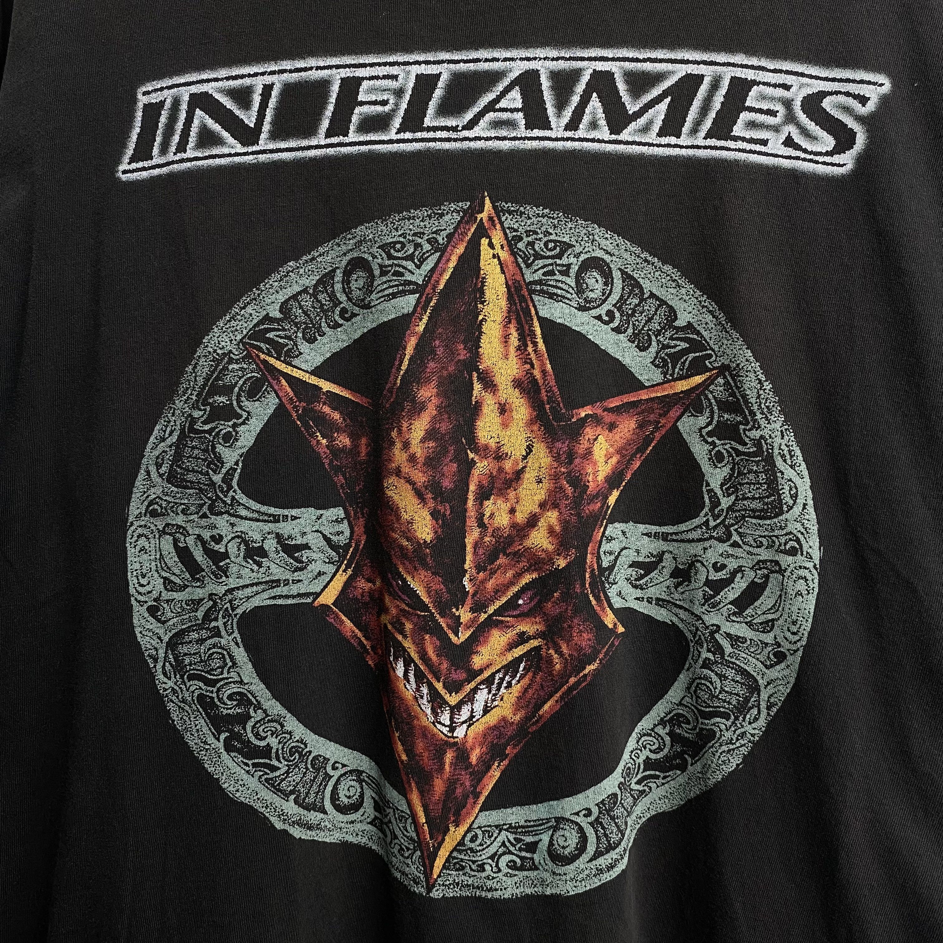 Band Tees IN FLAMESv Vintage 90s Swedish Death Metal Gothenburg Sound Size US XL / EU 56 / 4 - 2 Thumbnail