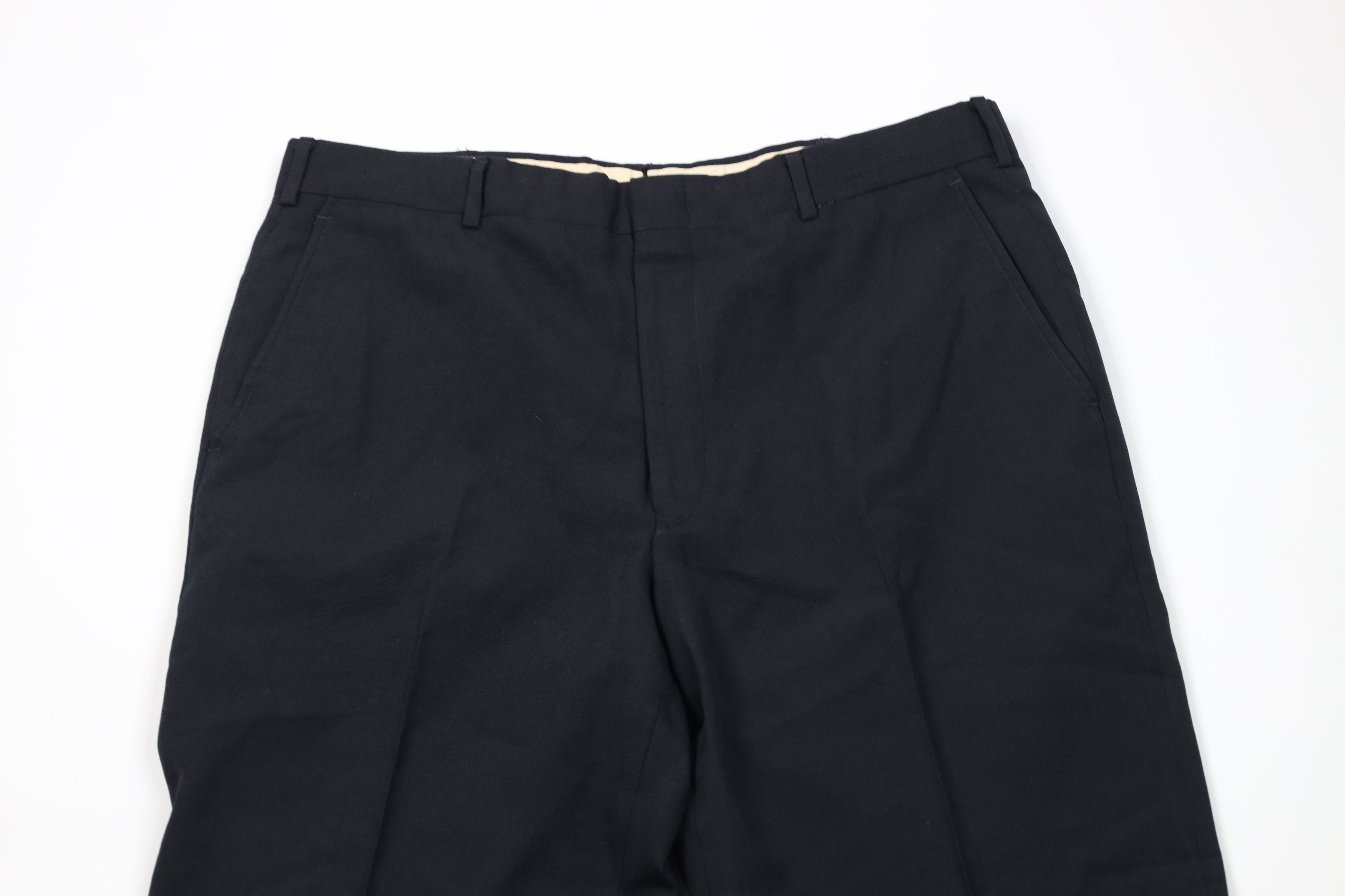 Vintage Vintage 70s Streetwear Wool Cuffed Wide Leg Pants Black USA Size US 34 / EU 50 - 2 Thumbnail