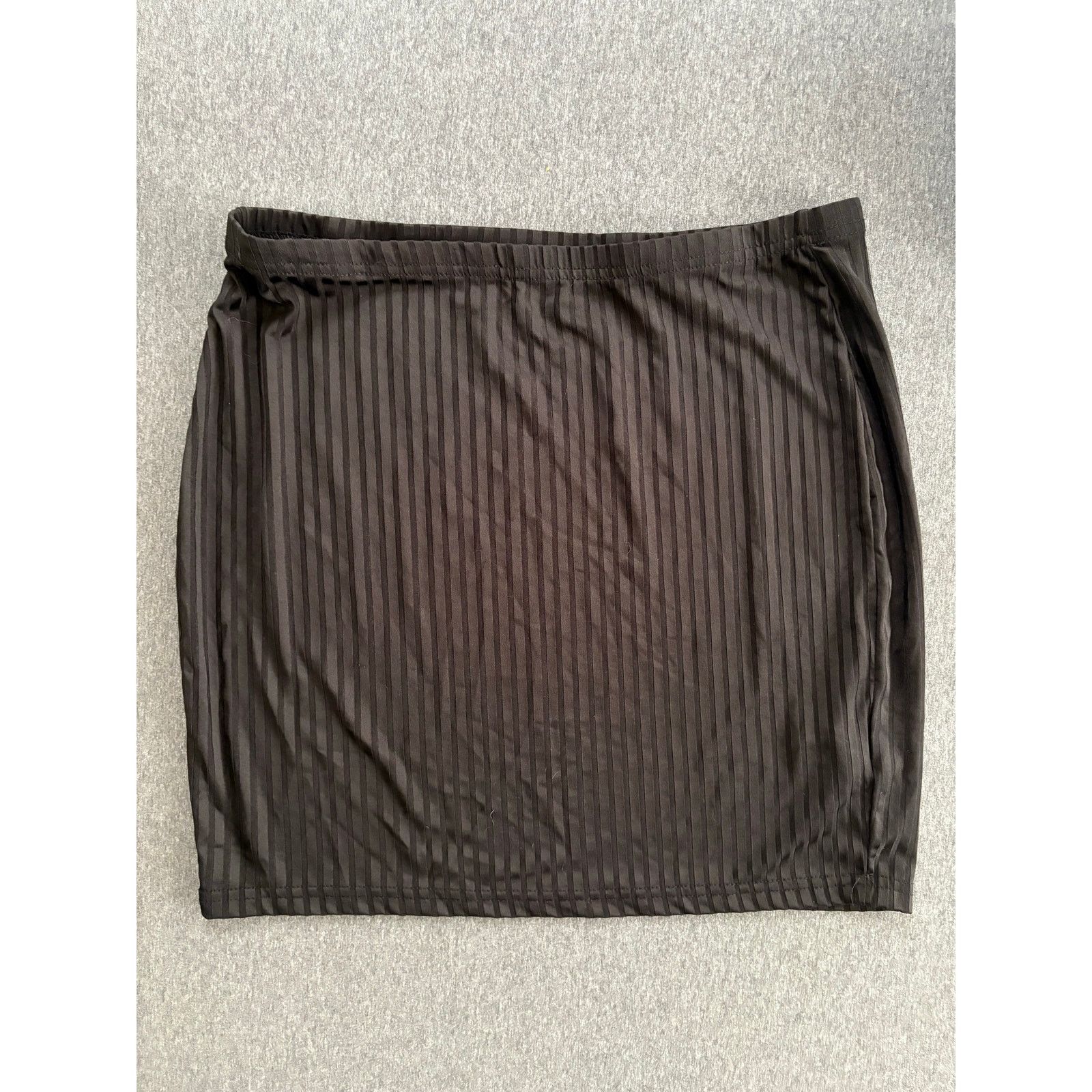 Shein SHEIN Curve | Women's Solid Ribbed Mini Skirt | 0XL Size 22" - 1 Thumbnail