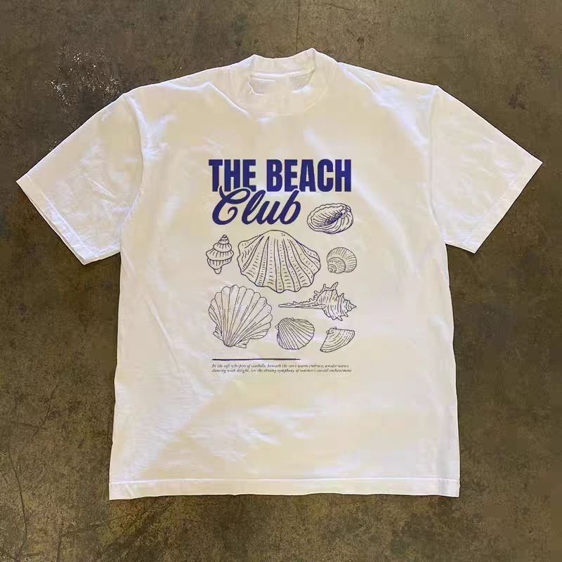 Vintage White vintage beach shell print tshi Size US M / EU 48-50 / 2 - 1 Thumbnail