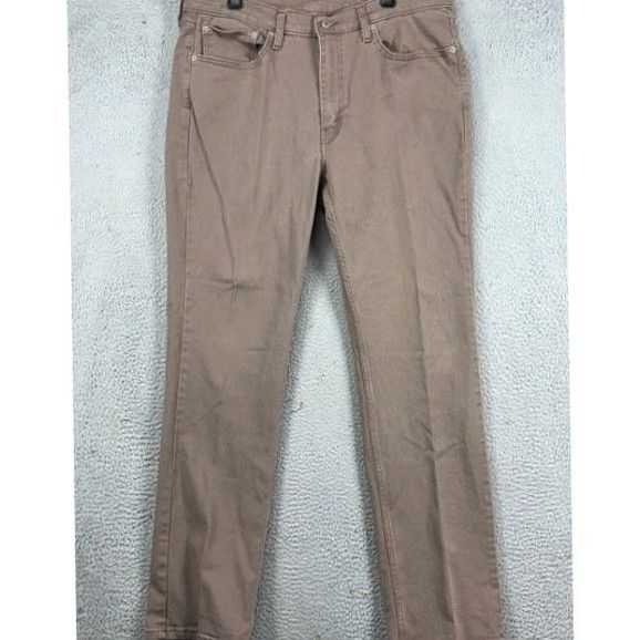 Levi's Levi's 514 Mens Straight Jeans 38X34 Denim Pants 5 Pockets Tan Red Tab Stretch Brown Inseam 34 Mens Jeans Size US 38 / EU 54 - 2 Thumbnail