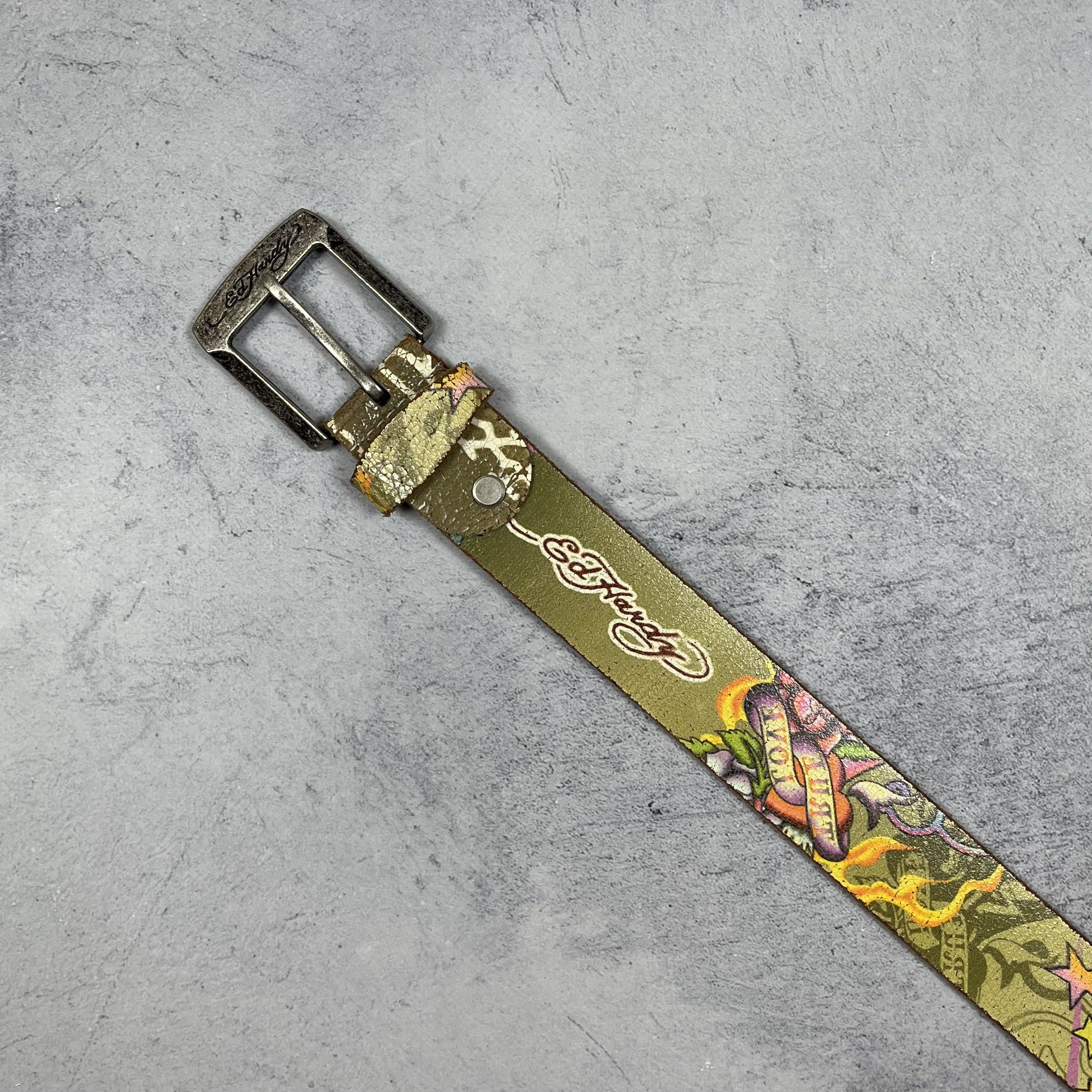Ed Hardy Vintage Ed Hardy Panther Y2K Leather Tattoo Belt 2000’s Size ONE SIZE - 3 Thumbnail