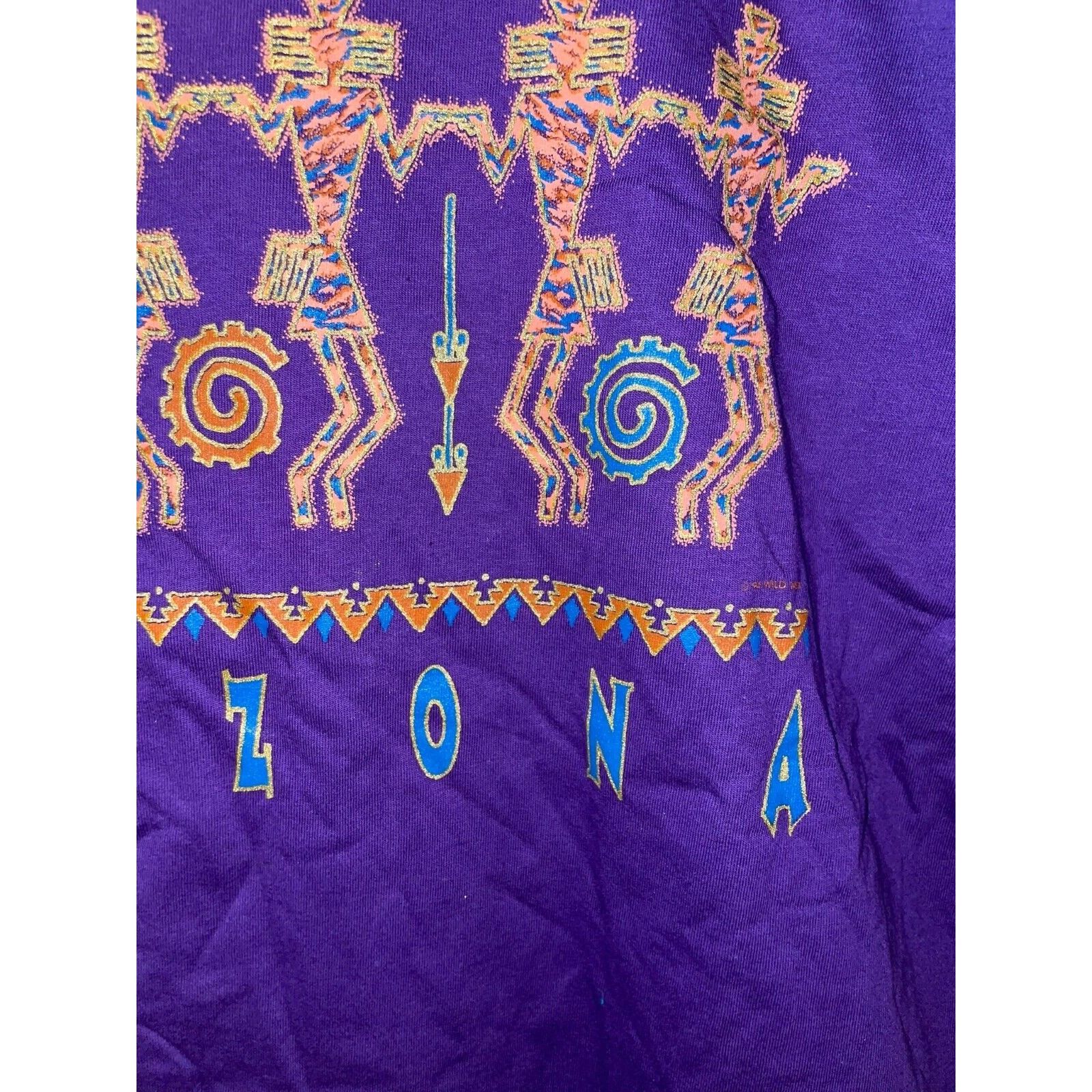 Jerzees Vintage Arizona Native Shirt American Purple Tee VTG 90s L Size US L / EU 52-54 / 3 - 7 Thumbnail