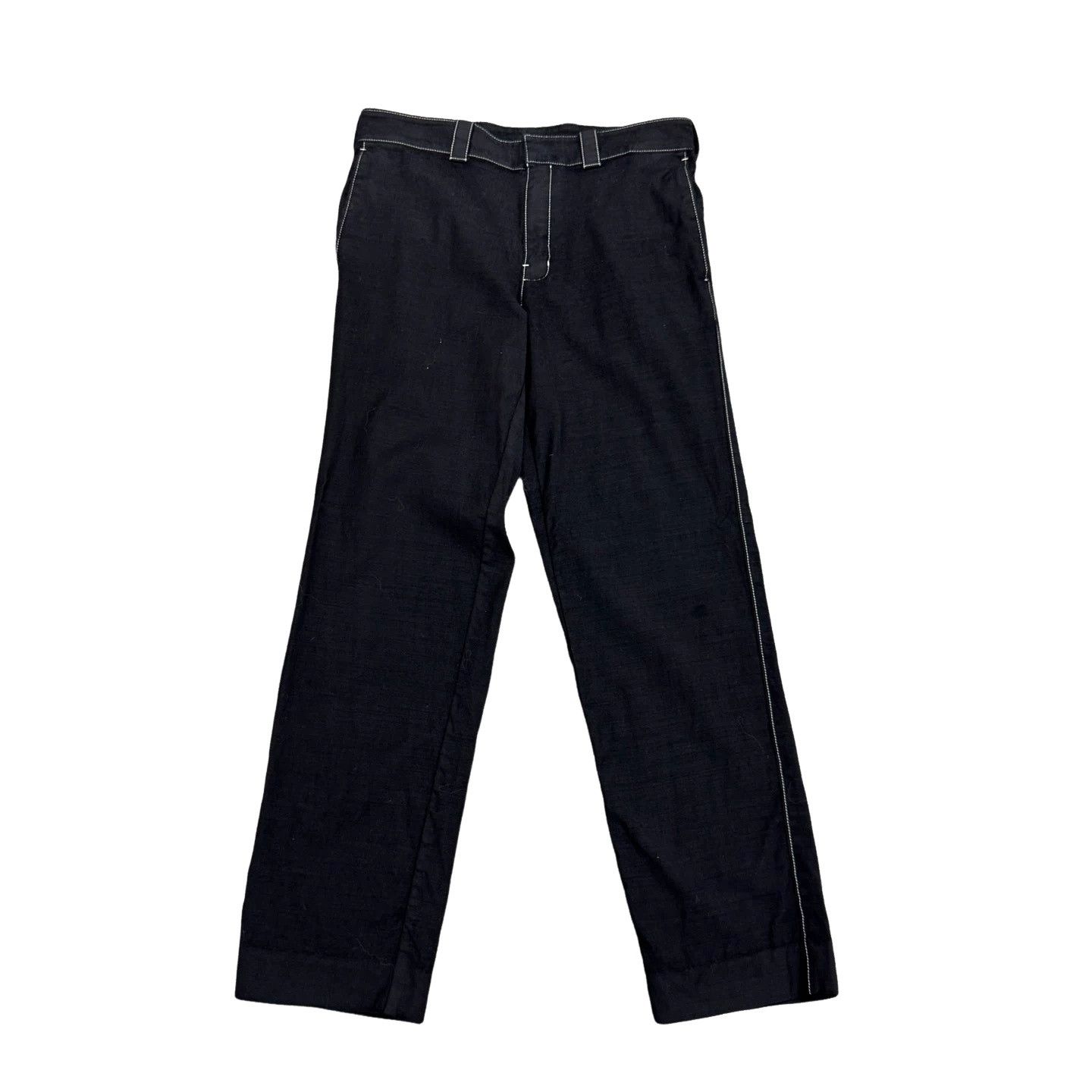 Prada Prada Contrast Stitch Virgin Wool Pants Size 28 Size US 28 / EU 44 - 1 Thumbnail