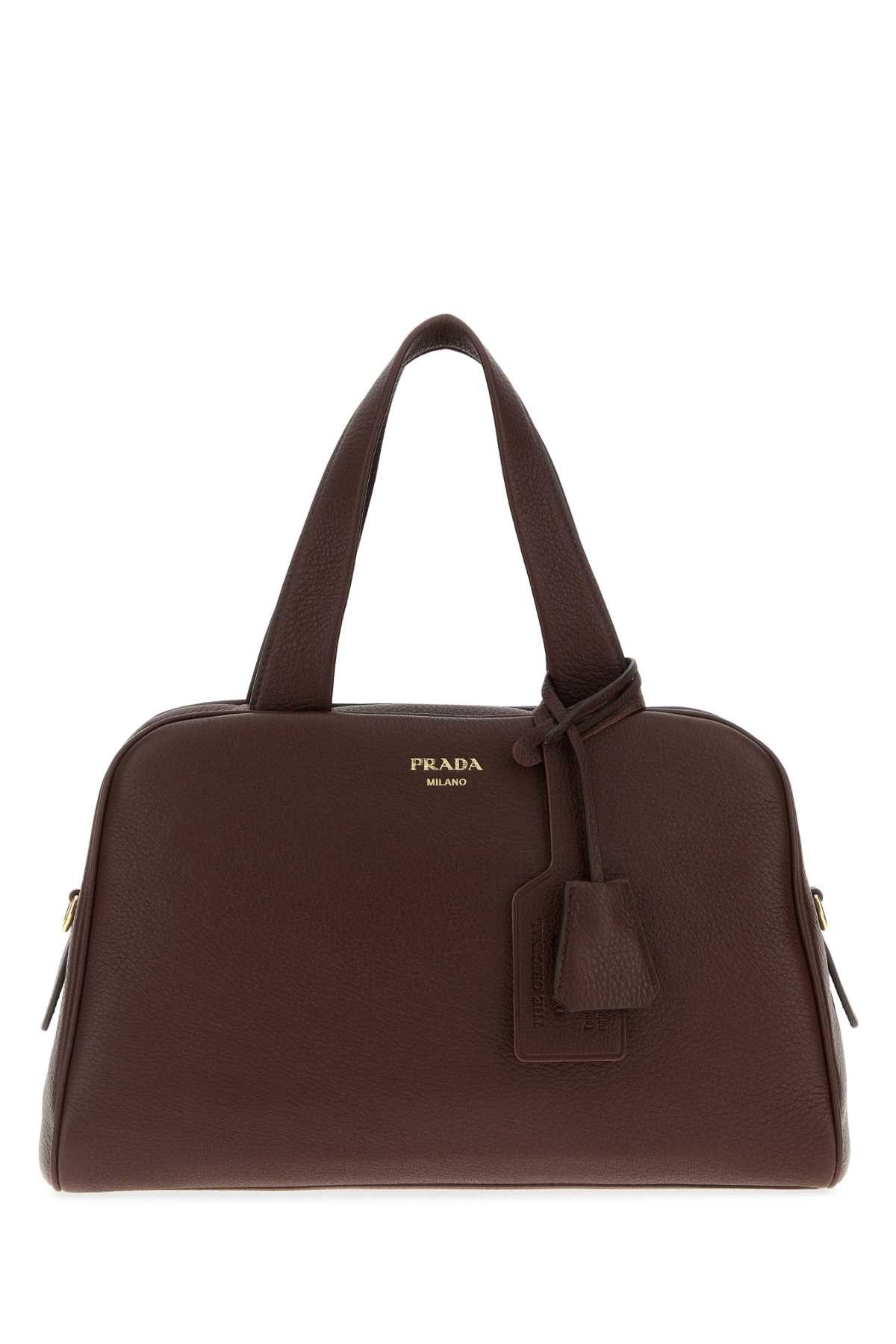 Prada Brown Leather Handbag Size ONE SIZE - 1 Thumbnail