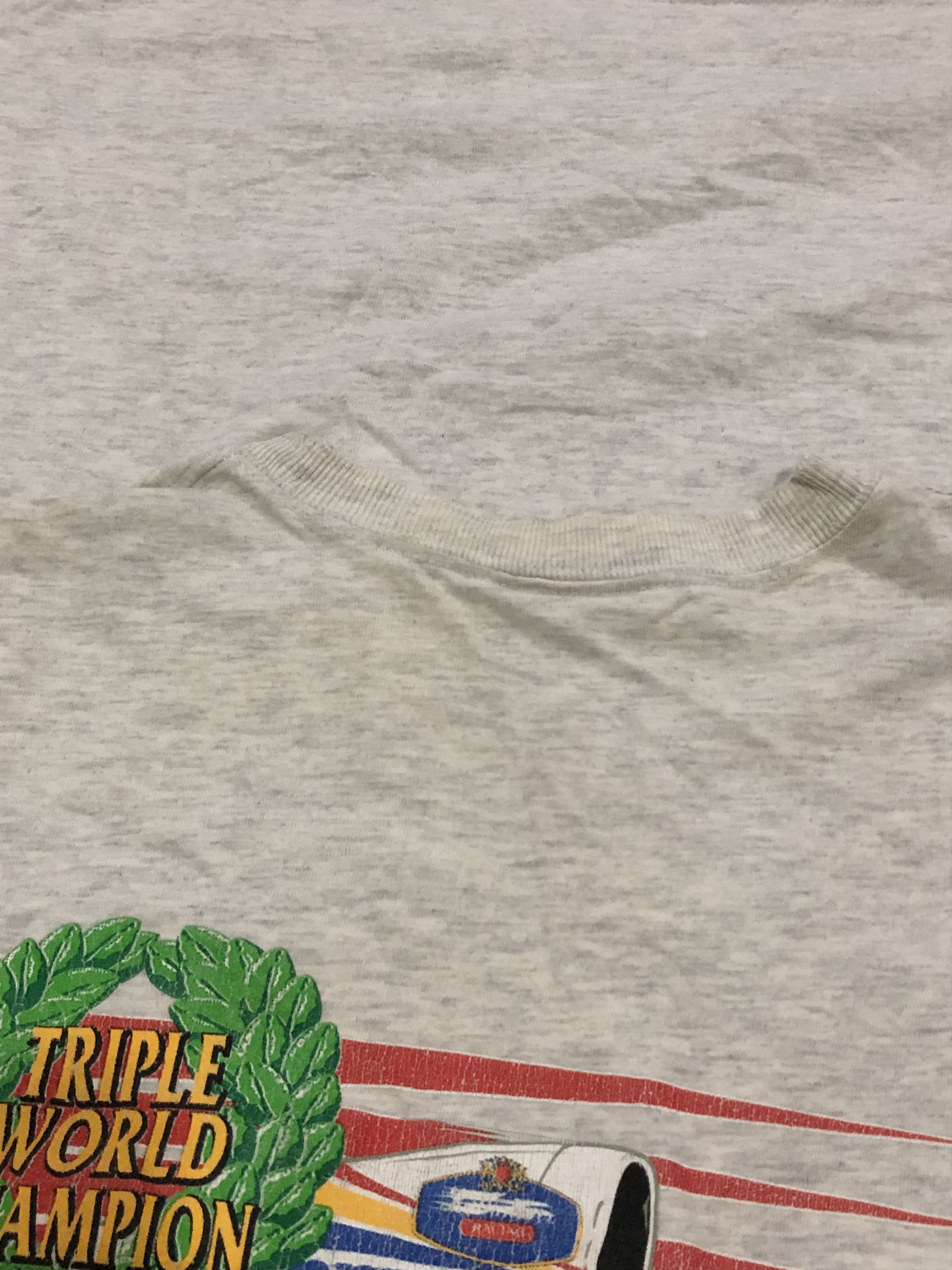 Formula 1 Vintage Ayrton Senna F1 Triple World Champion Tee 90s Size US M / EU 48-50 / 2 - 10 Thumbnail