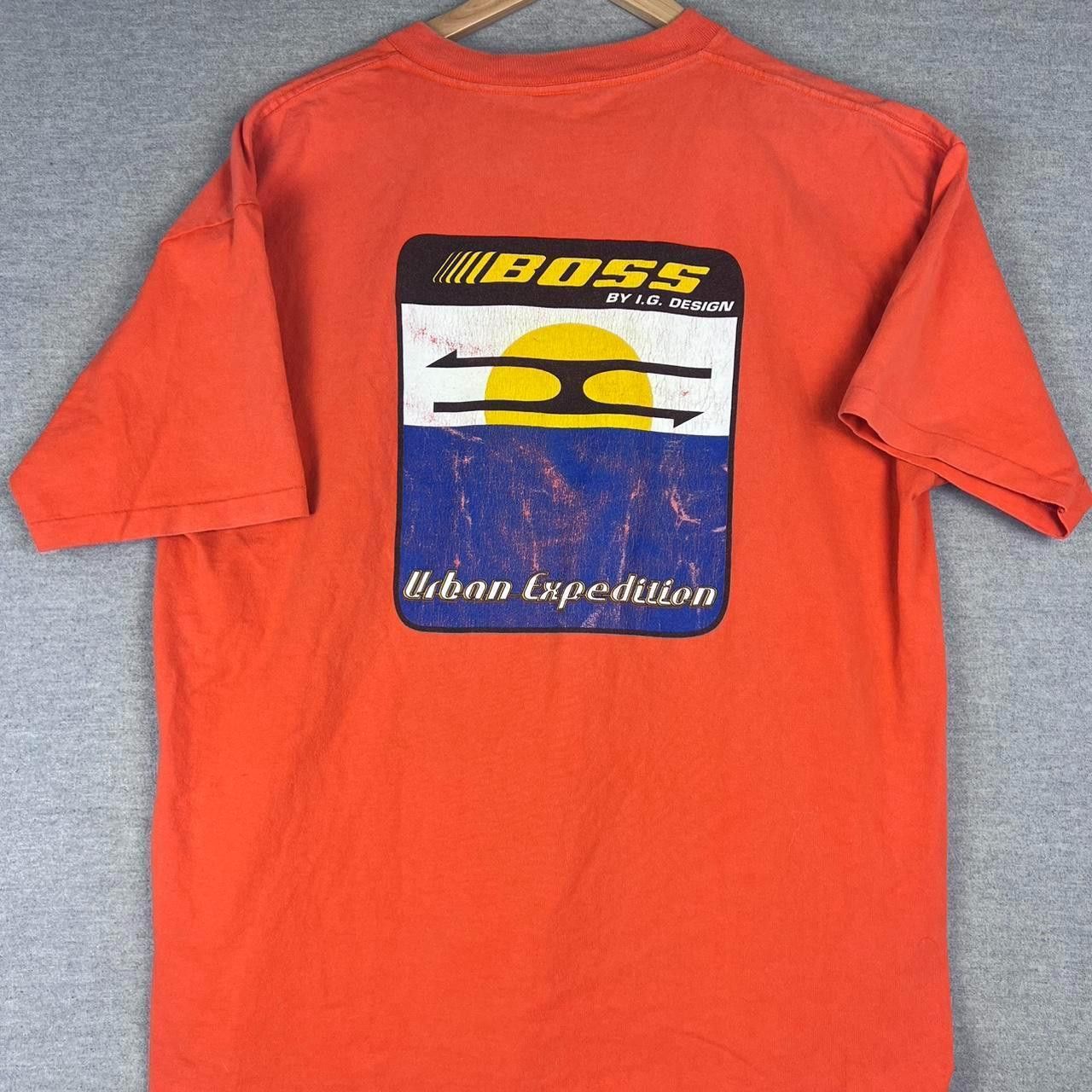Vintage vintage 90s hugo boss tee orange size L Size US L / EU 52-54 / 3 - 1 Thumbnail