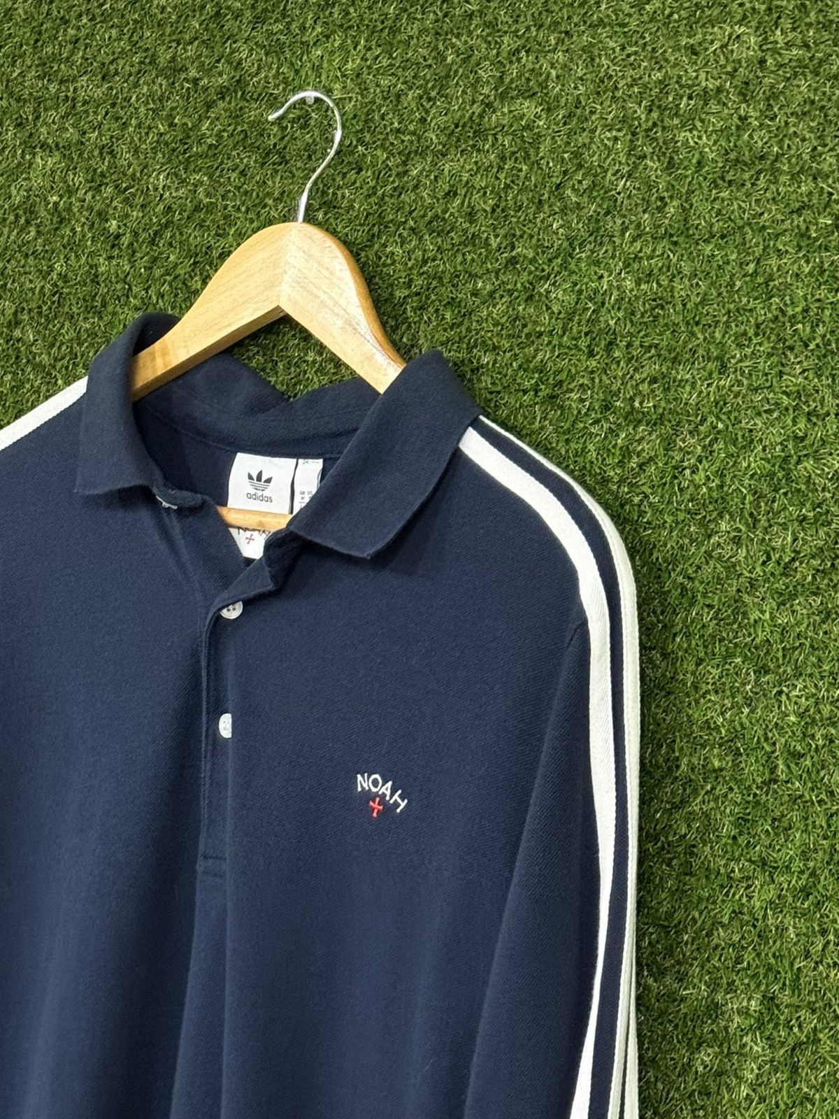 Adidas × Noah RARE Adidas Noah Striped Polo Rugby NY Shirt Navy Medium Size US M / EU 48-50 / 2 - 3 Thumbnail