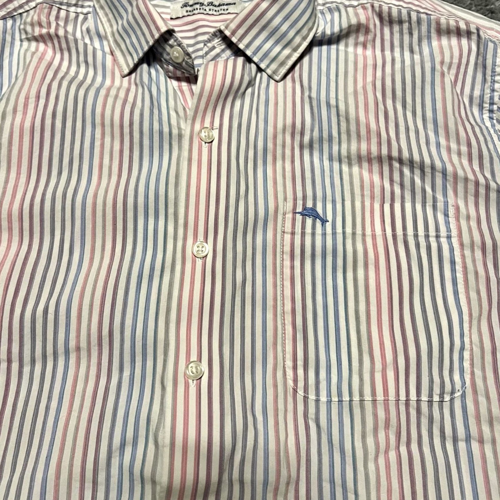 Tommy Bahama Tommy Bahama Long Sleeve Shirt Mens Medium Sarasota Stretch Mulitcolor Blue Size US M / EU 48-50 / 2 - 2 Thumbnail