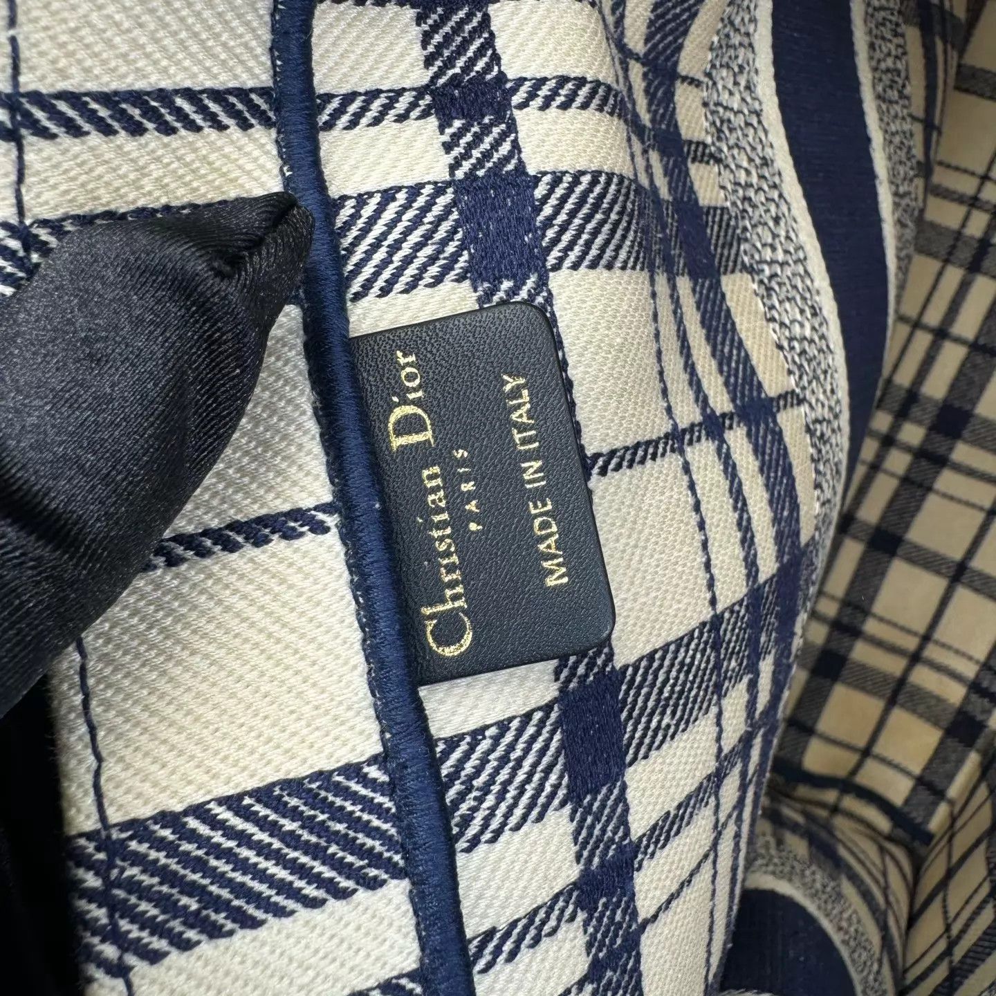 Dior Dior Book Tote Blue White Gingham Large Stained Size ONE SIZE - 6 Thumbnail