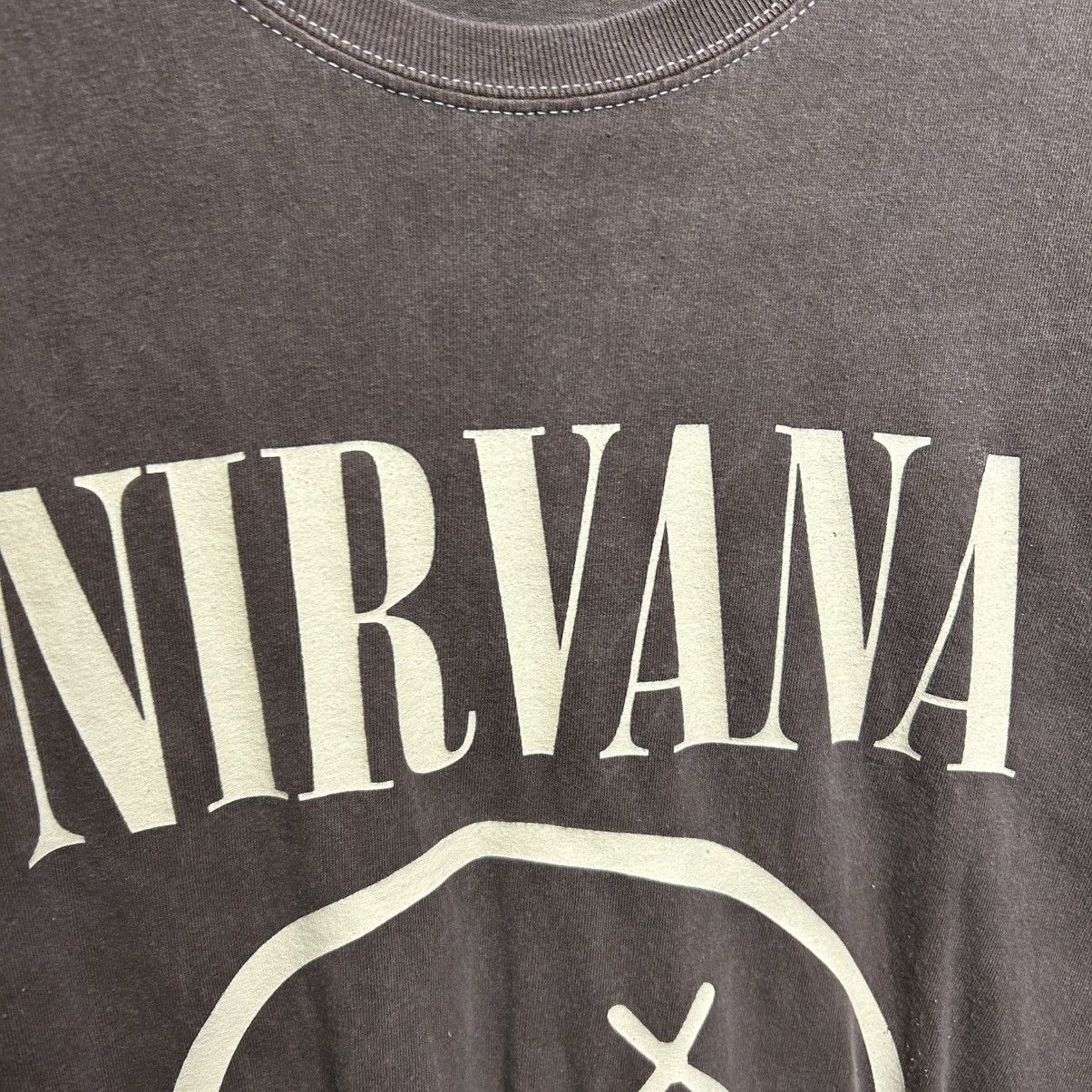 Band Tees Vintage Nirvana Big Smiley Logo Rock band brown tee size XL Size US XL / EU 56 / 4 - 3 Thumbnail