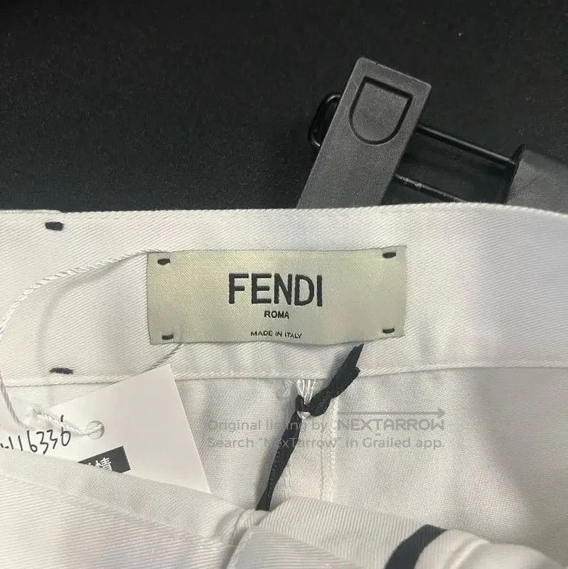Fendi FENDI White Cotton Midi Skirt with Button Detail . Size 23" - 4 Thumbnail