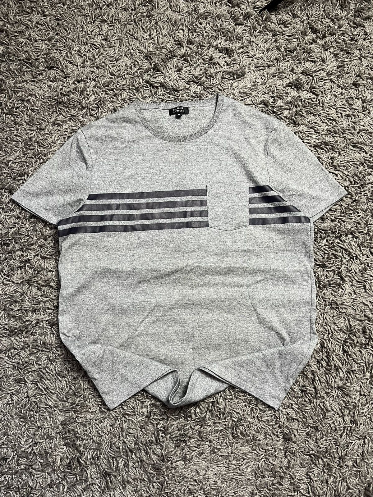 Galeries Lafayette Galeries Lafayette Paris Striped Pocket T-Shirt Gray Size US L / EU 52-54 / 3 - 2 Thumbnail
