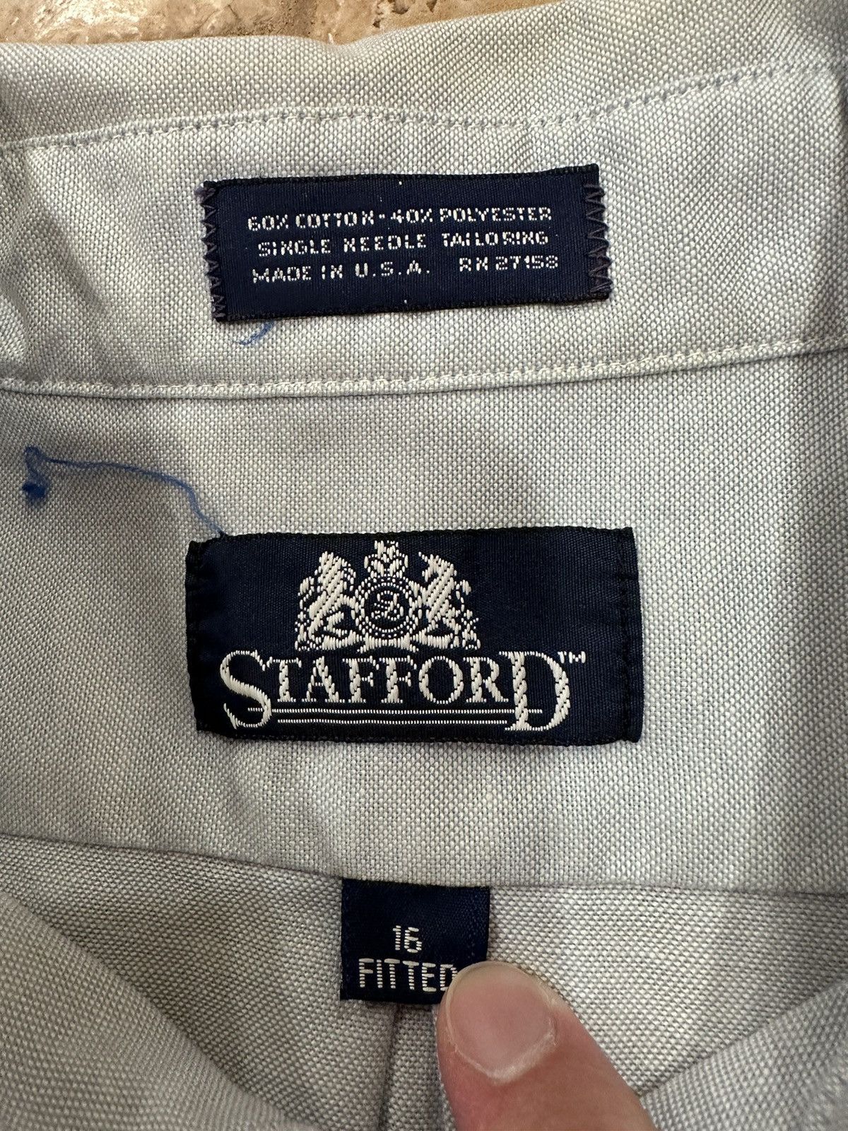 Stafford × Vintage Vintage Stafford Light Blue Button Up Shirt Size US L / EU 52-54 / 3 - 7 Thumbnail