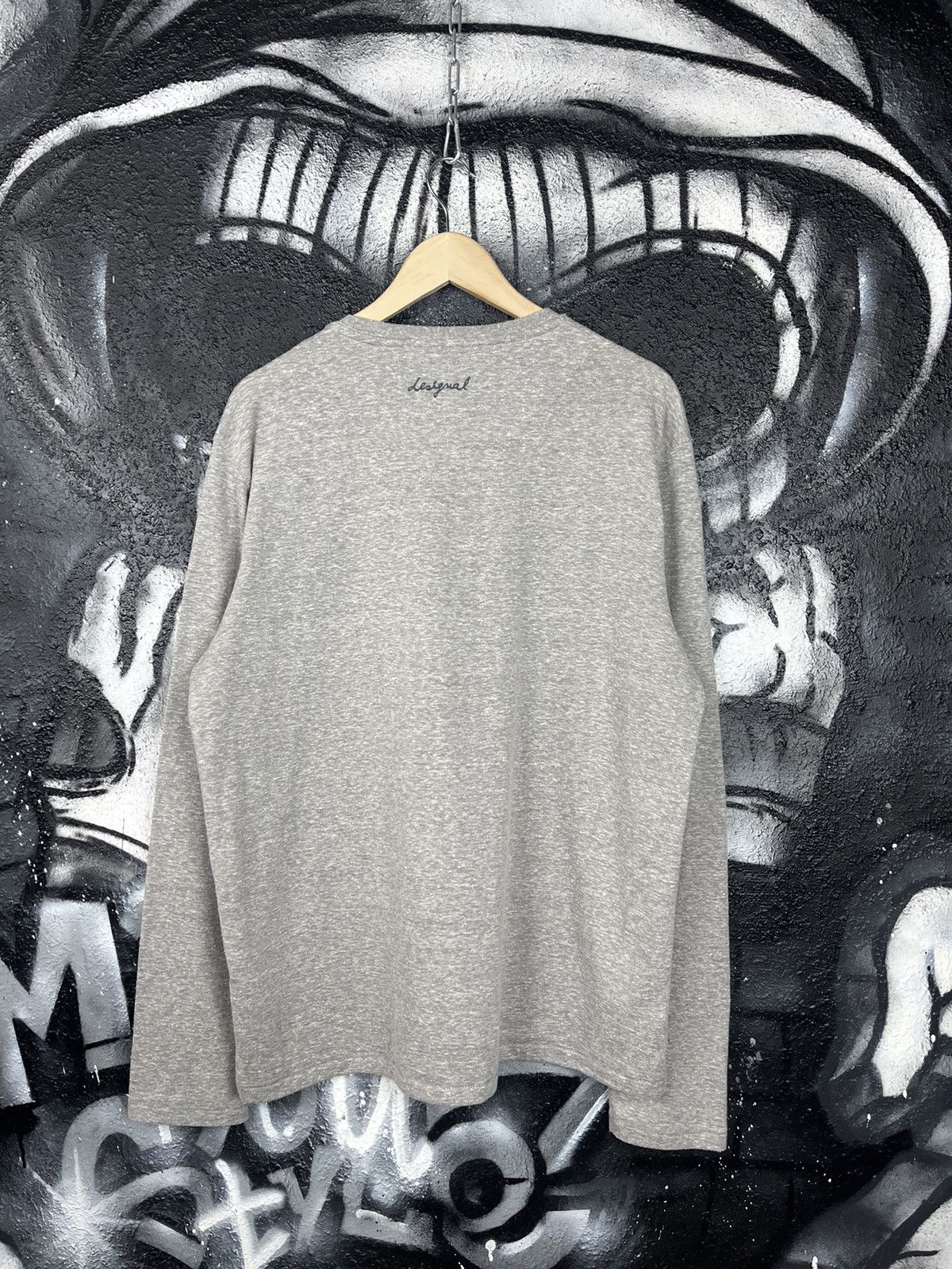 Desigual Desigual Grey Cotton Embroidered Logo Long Sleeve T-Shirt Size US XL / EU 56 / 4 - 4 Thumbnail