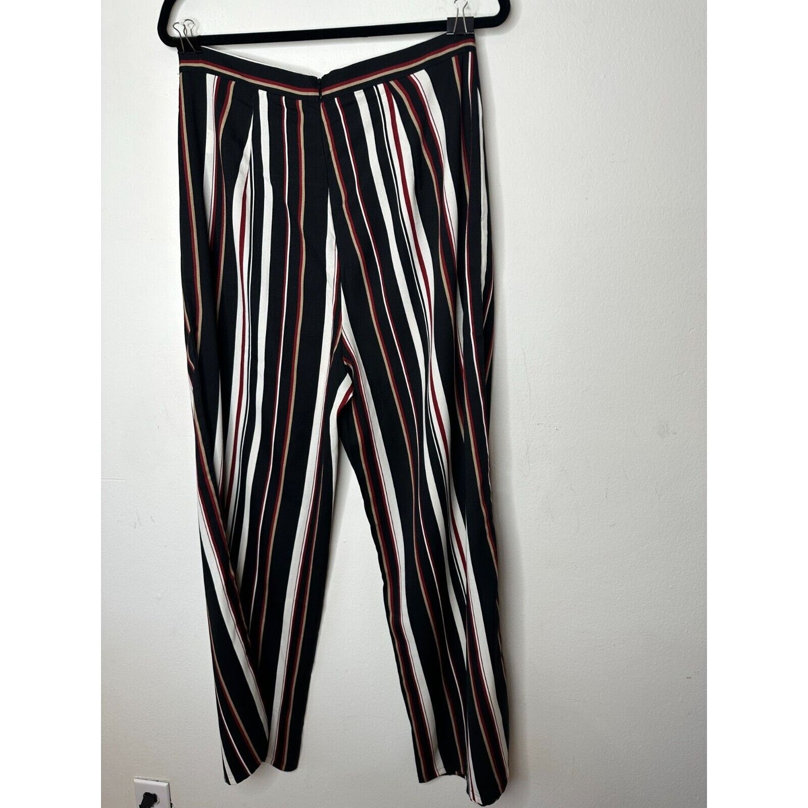 Other About Us Lenny Stripe Pants Flare Trousers Back Zip Pockets Size 36" / US 14 / IT 50 - 6 Thumbnail