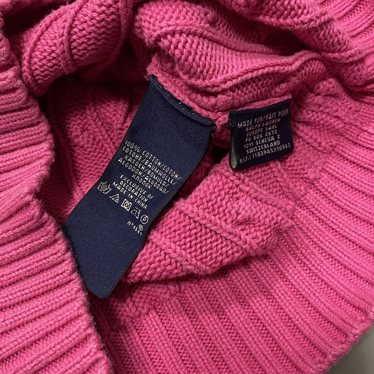 Polo Ralph Lauren × Vintage Polo Ralph Lauren Sport Cable Knit Sweater M Pink Size M / US 6-8 / IT 42-44 - 7 Thumbnail