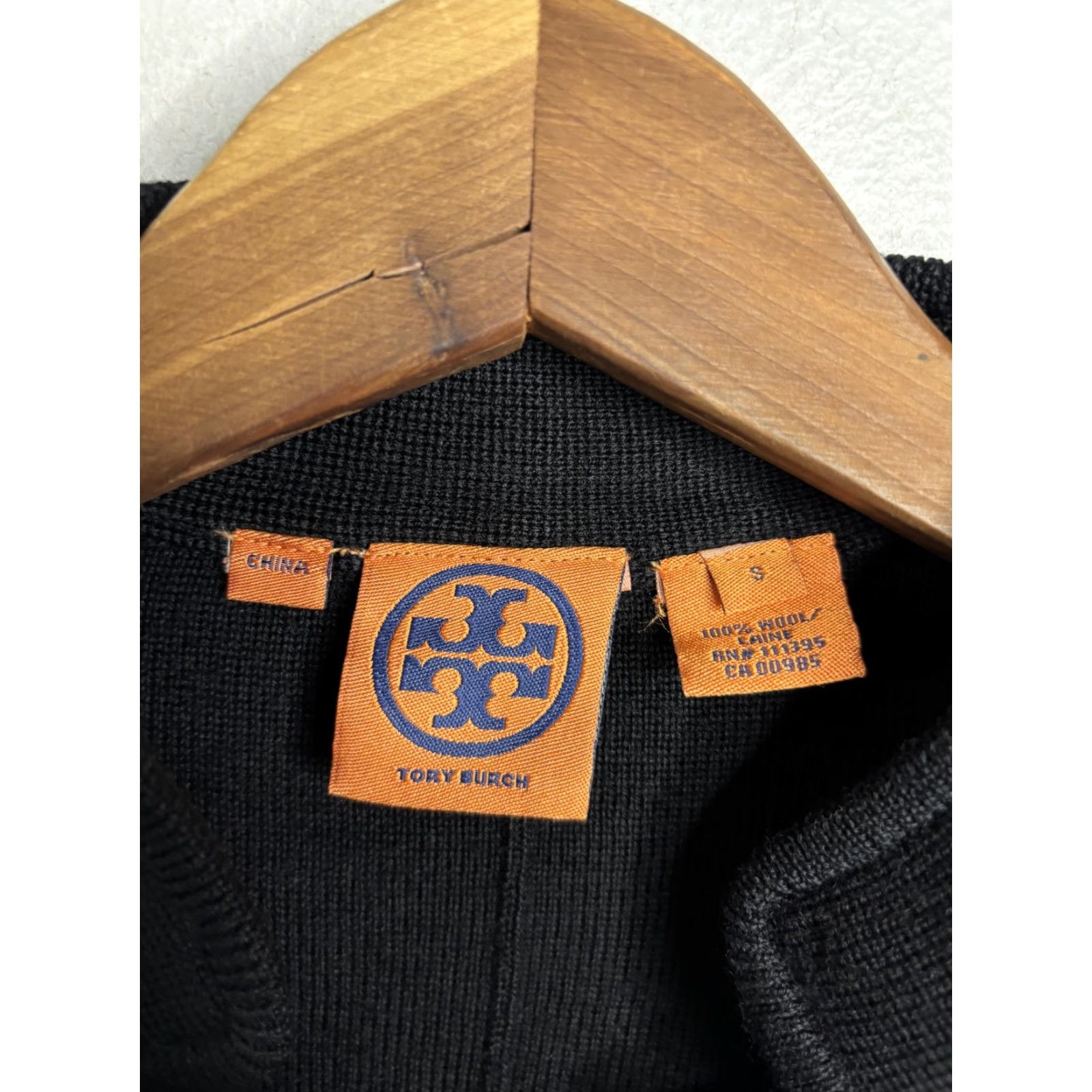 Tory Burch VINTAGE Tory Burch Jacket Womens Small Black Wool Military Style Button Front Pockets Size S / US 4 / IT 40 - 3 Thumbnail