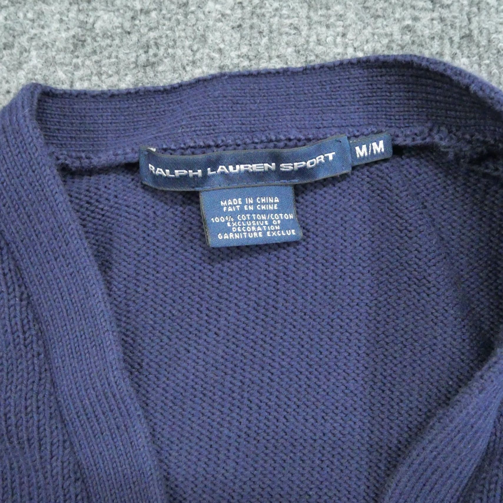 Polo Ralph Lauren VINTAGE Ralph Lauren Sport Cardigan Womens M Blue Button Pockets Crest Y2K Modern Knit Sweater Size M / US 6-8 / IT 42-44 - 3 Thumbnail