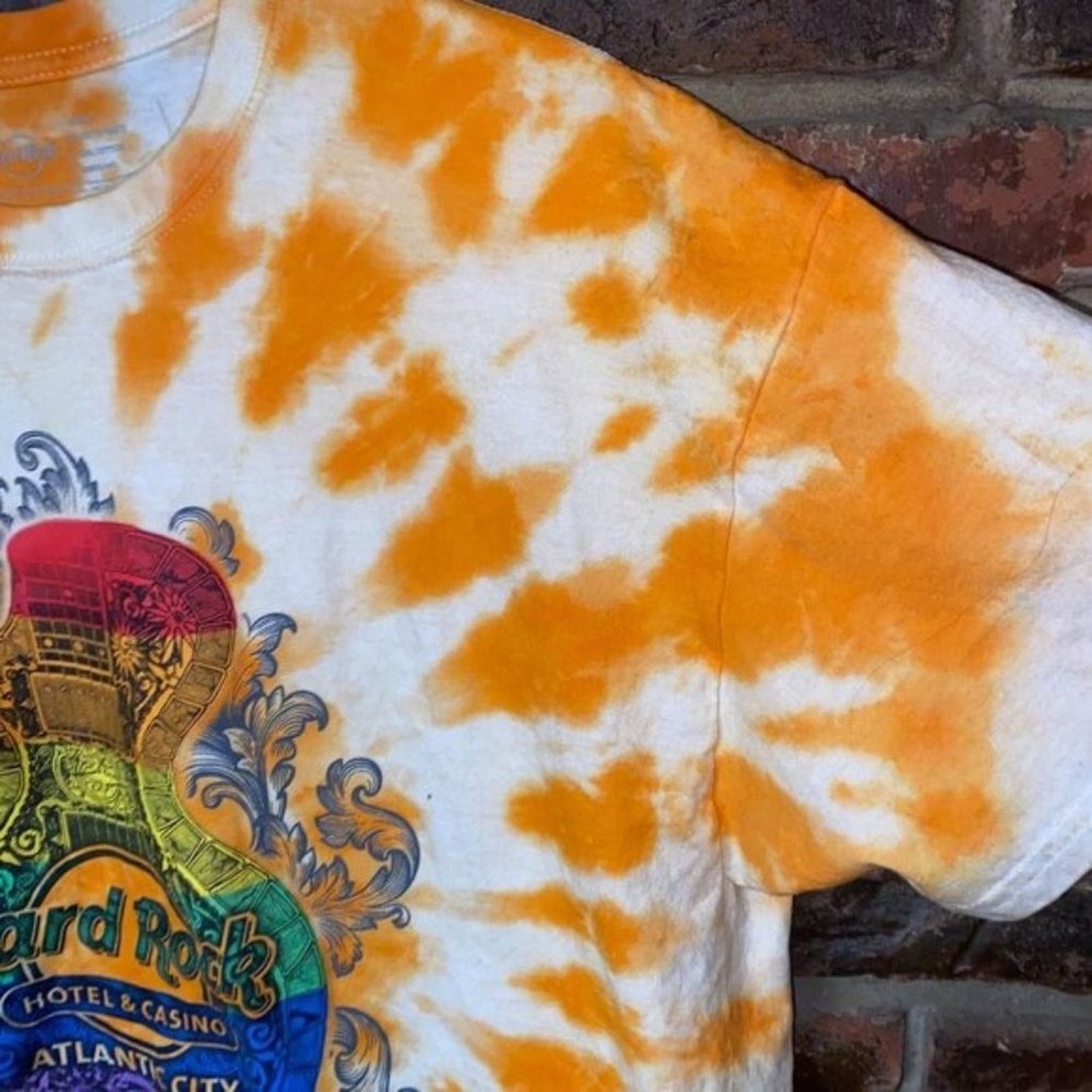 Hard Rock Cafe Hard Rock Orange Custom Tie Dye Graphic T-shirt XL Size US XL / EU 56 / 4 - 5 Thumbnail