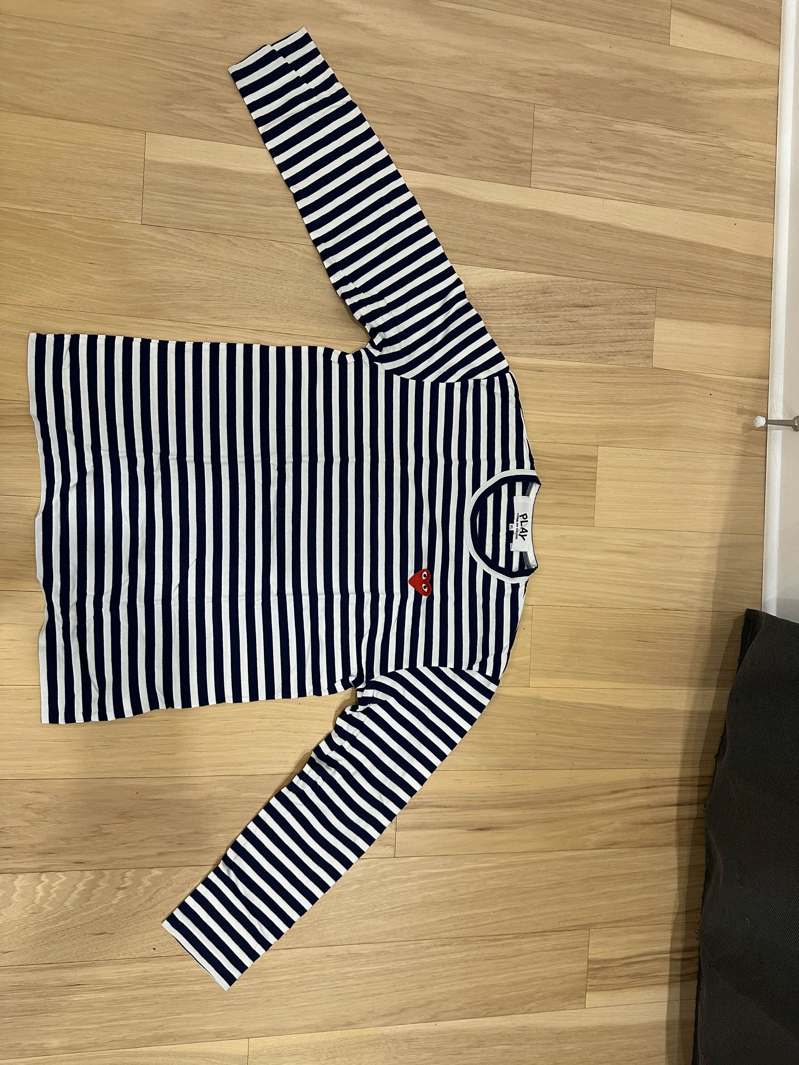 CDG by Comme des Garcons CDG Play Heart Stripped long sleeve Size US XL / EU 56 / 4 - 2 Thumbnail