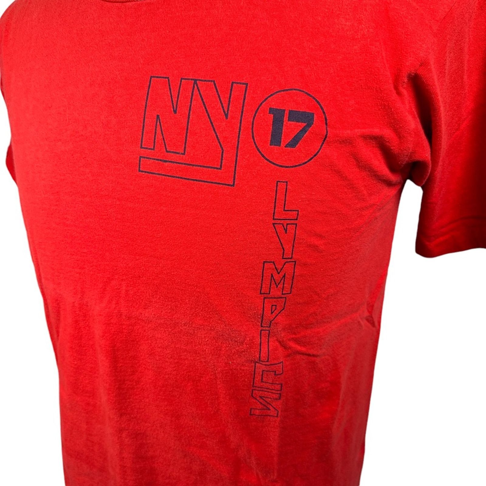 The Unbranded Brand Olympics NY Oneita Graphic T-Shirt Vintage Red USA L Size US L / EU 52-54 / 3 - 4 Thumbnail