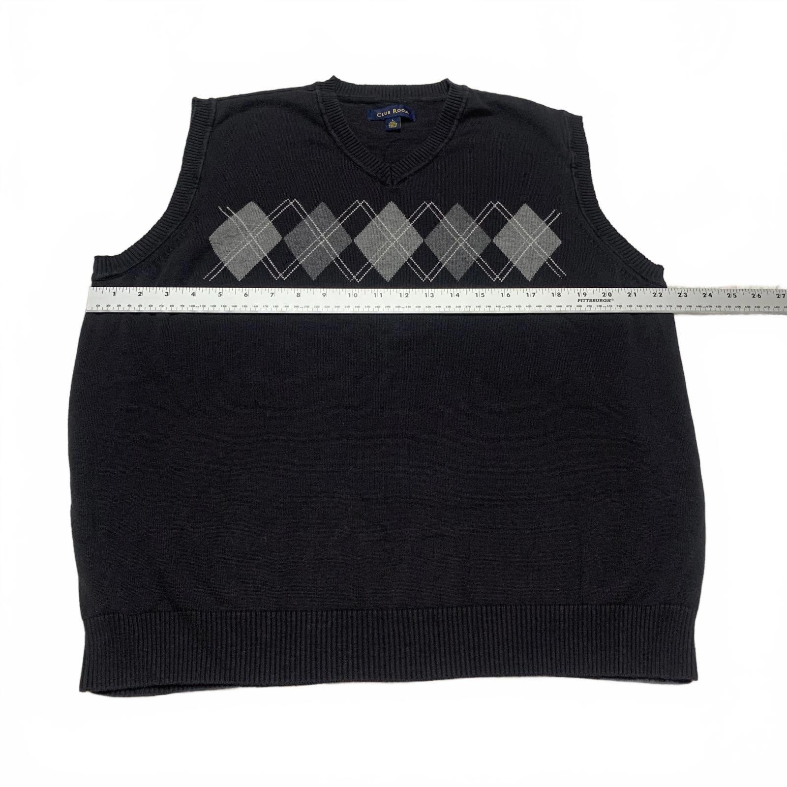 Club Room Club Room Men’s Size Large Black Argyle Sweater Vest Size US L / EU 52-54 / 3 - 5 Thumbnail