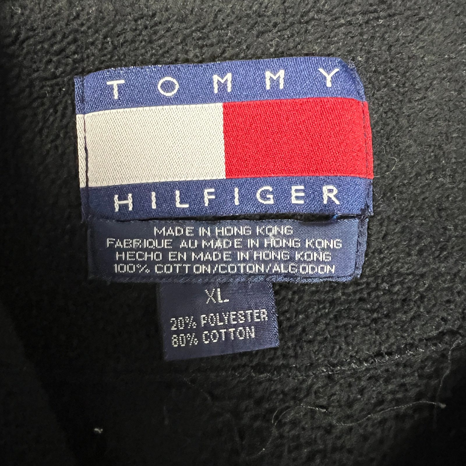Tommy Hilfiger × Vintage Vintage Tommy Hilfiger Fleece Flag Pullover Zip 90s Jacket Size US XL / EU 56 / 4 - 5 Thumbnail