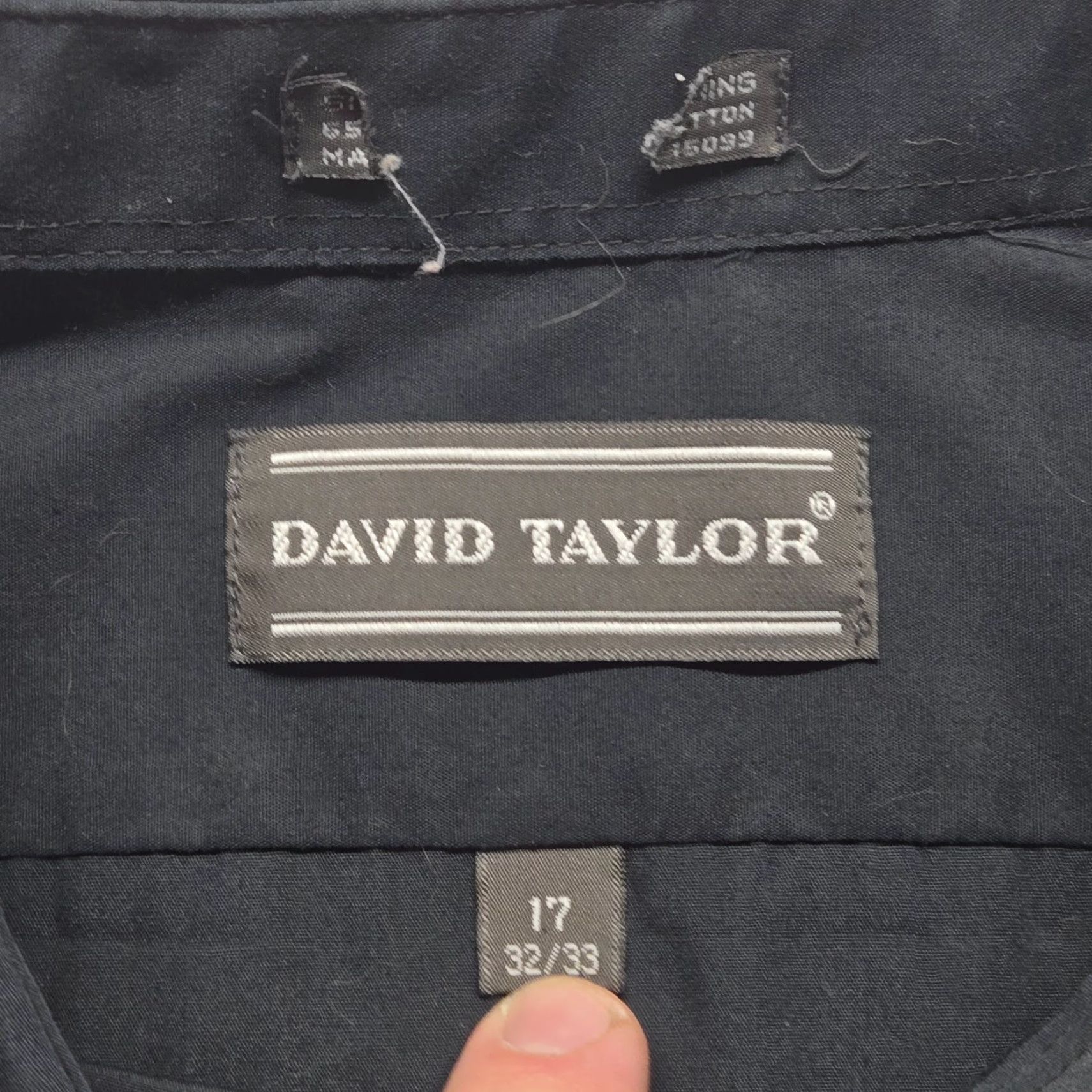 Vintage David Taylor Shirt Black Long Sleeve Button Down Pocket Classic Men's 17 32/33 Size US XL / EU 56 / 4 - 2 Thumbnail