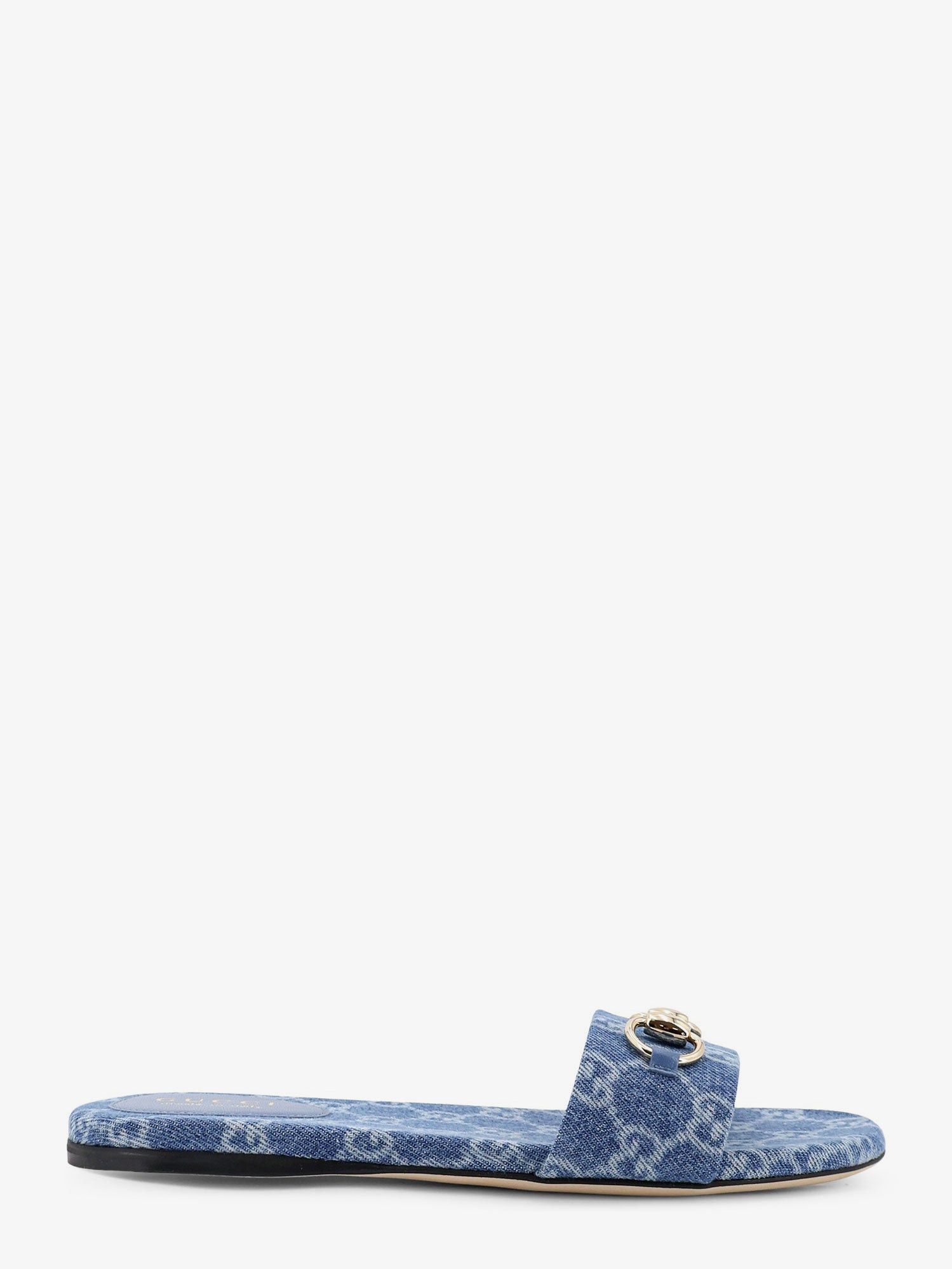 Gucci Gg Denim Sandals With Metal Horsebit Size US 6 / IT 36 - 1 Thumbnail