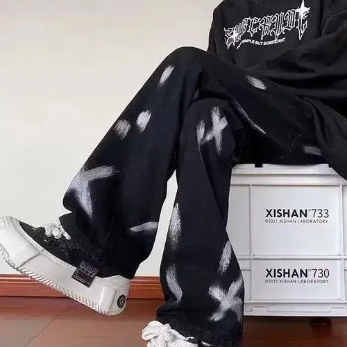 VIBE Black Painted Denim Jeans Size US 30 / EU 46 - 4 Thumbnail