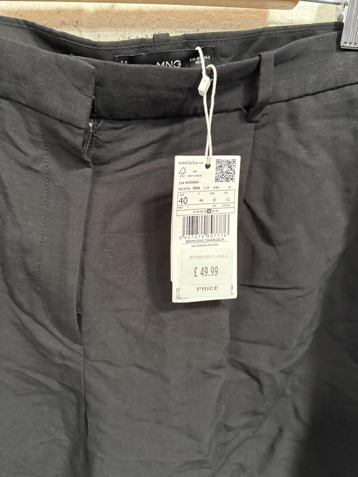 Mango Mango Women's Black Casual Shorts Size 40 Size 32" / US 10 / IT 46 - 2 Thumbnail
