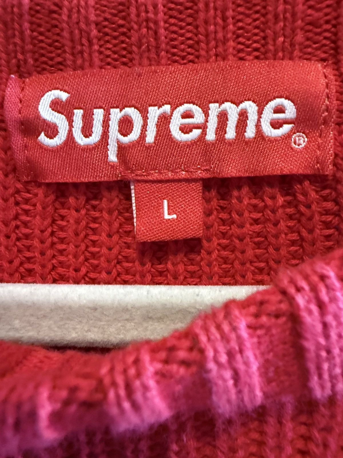 Supreme Supreme Chest Stripe Raglan Sweater Red Size US L / EU 52-54 / 3 - 3 Thumbnail
