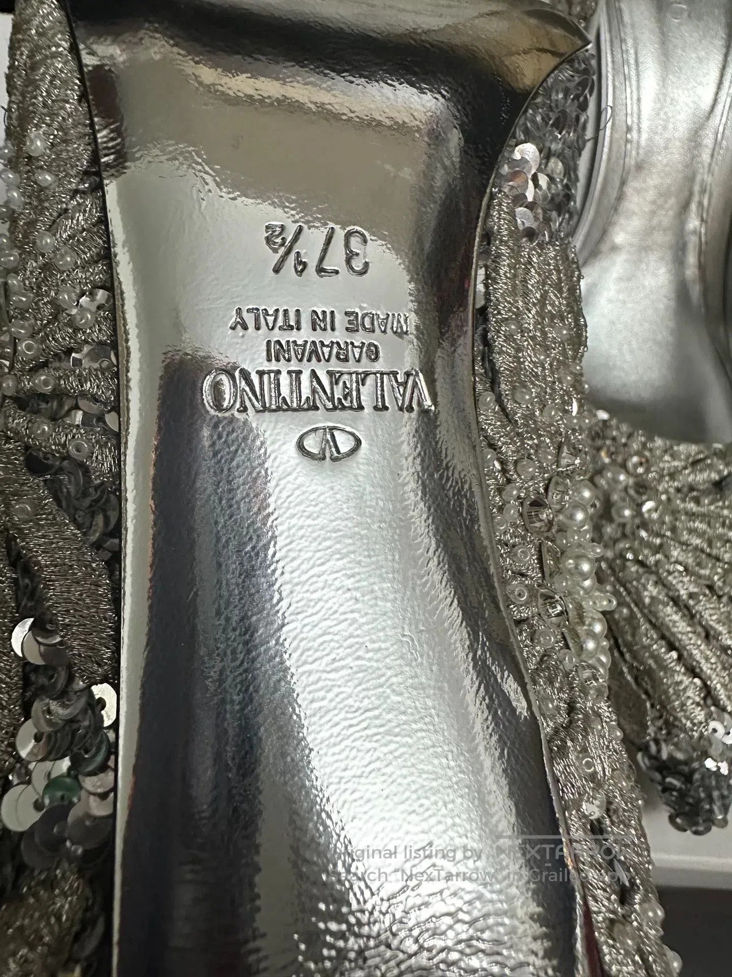 Valentino Valentino Silver Sequin High Heels. Size US 6.5 / IT 36.5 - 7 Thumbnail
