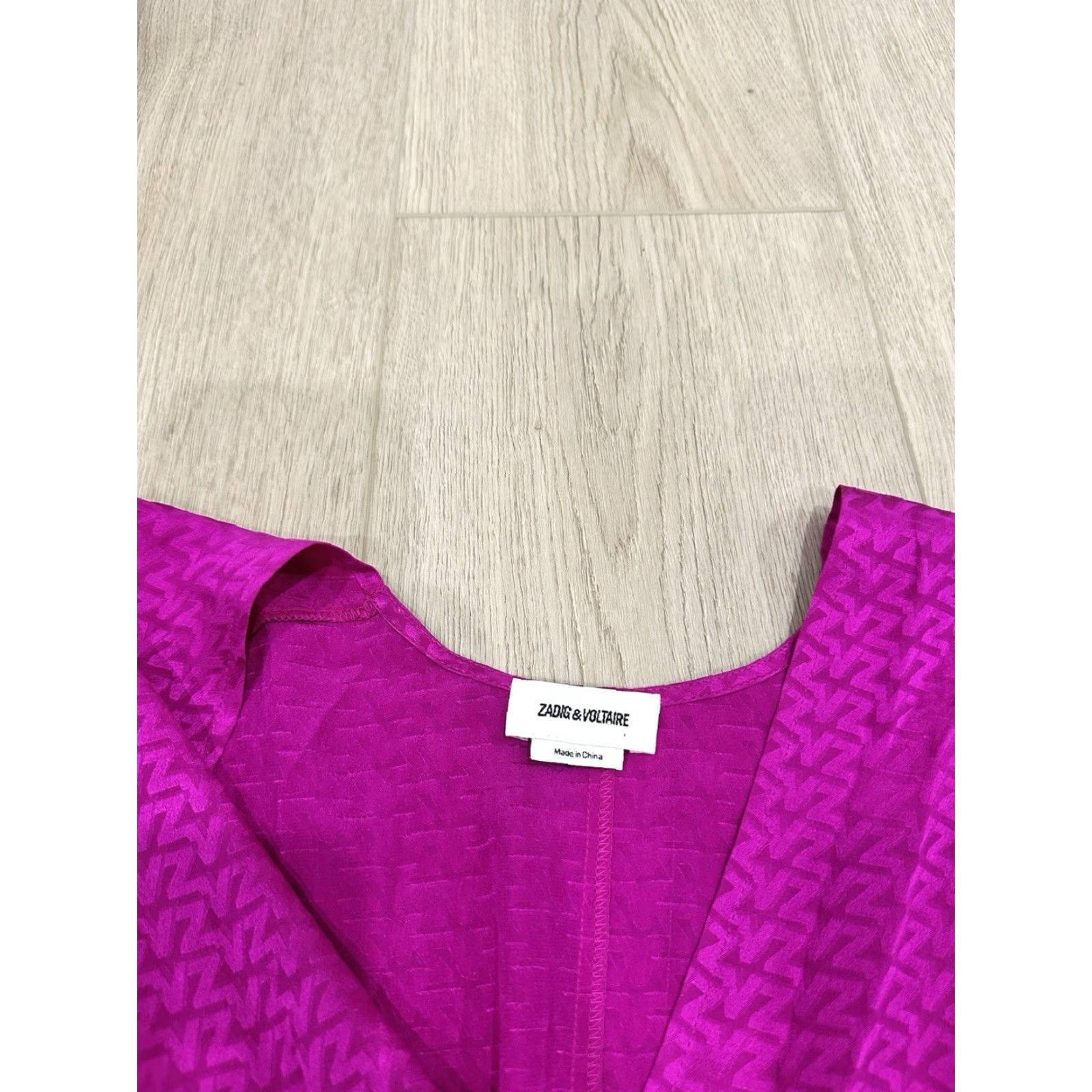 Zadig & Voltaire Zadig & Voltaire Hailey Jac ZV Silk Dress XS Pink Dress A-Line Knee Length Long Sleeve V-Neck Women Mens? Wait. Size XS / US 0-2 / IT 36-38 - 5 Thumbnail