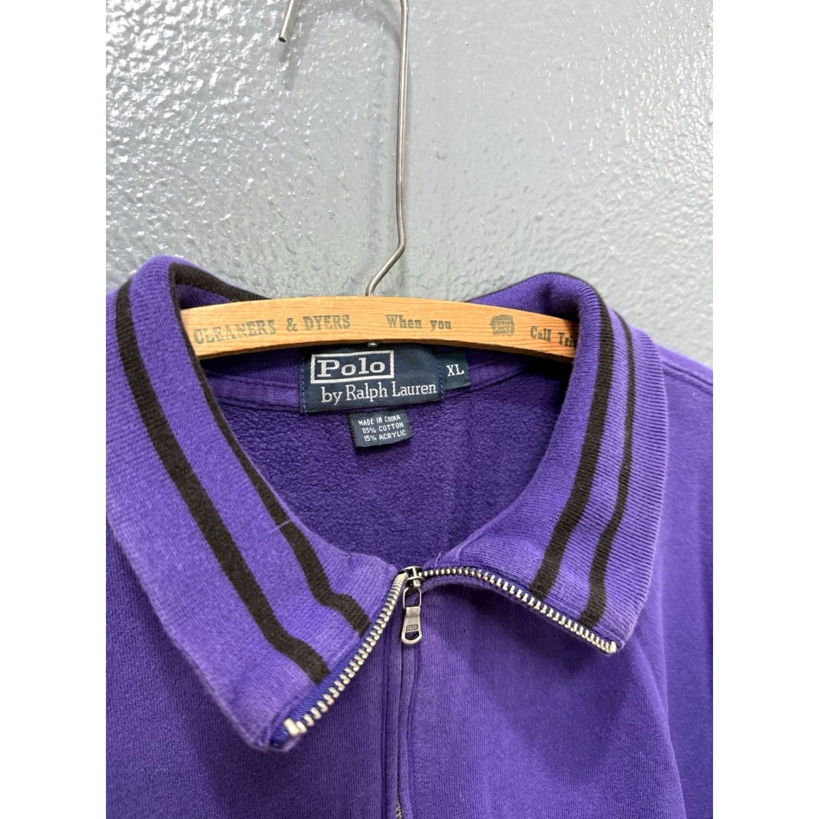 Polo Ralph Lauren VINTAGE Polo Ralph Lauren Sweatshirt Purple Cotton Zip Polo 90s L Mens Sweatshirt Size US L / EU 52-54 / 3 - 2 Thumbnail