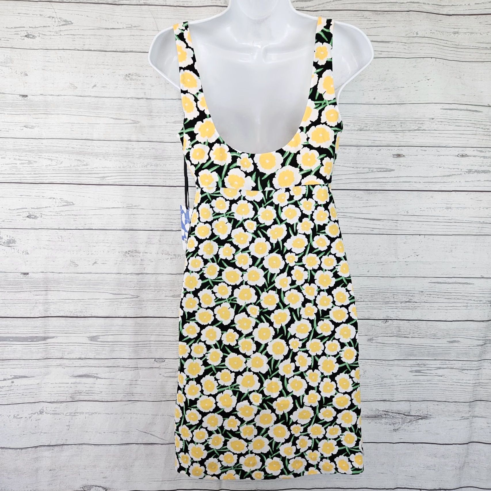 Diane von Furstenberg Diane von Furstenberg for Target Womens Dress 0 Yellow Black Floral Sleeveless Tank Dress Vintage No N/A Size XS / US 0-2 / IT 36-38 - 3 Thumbnail